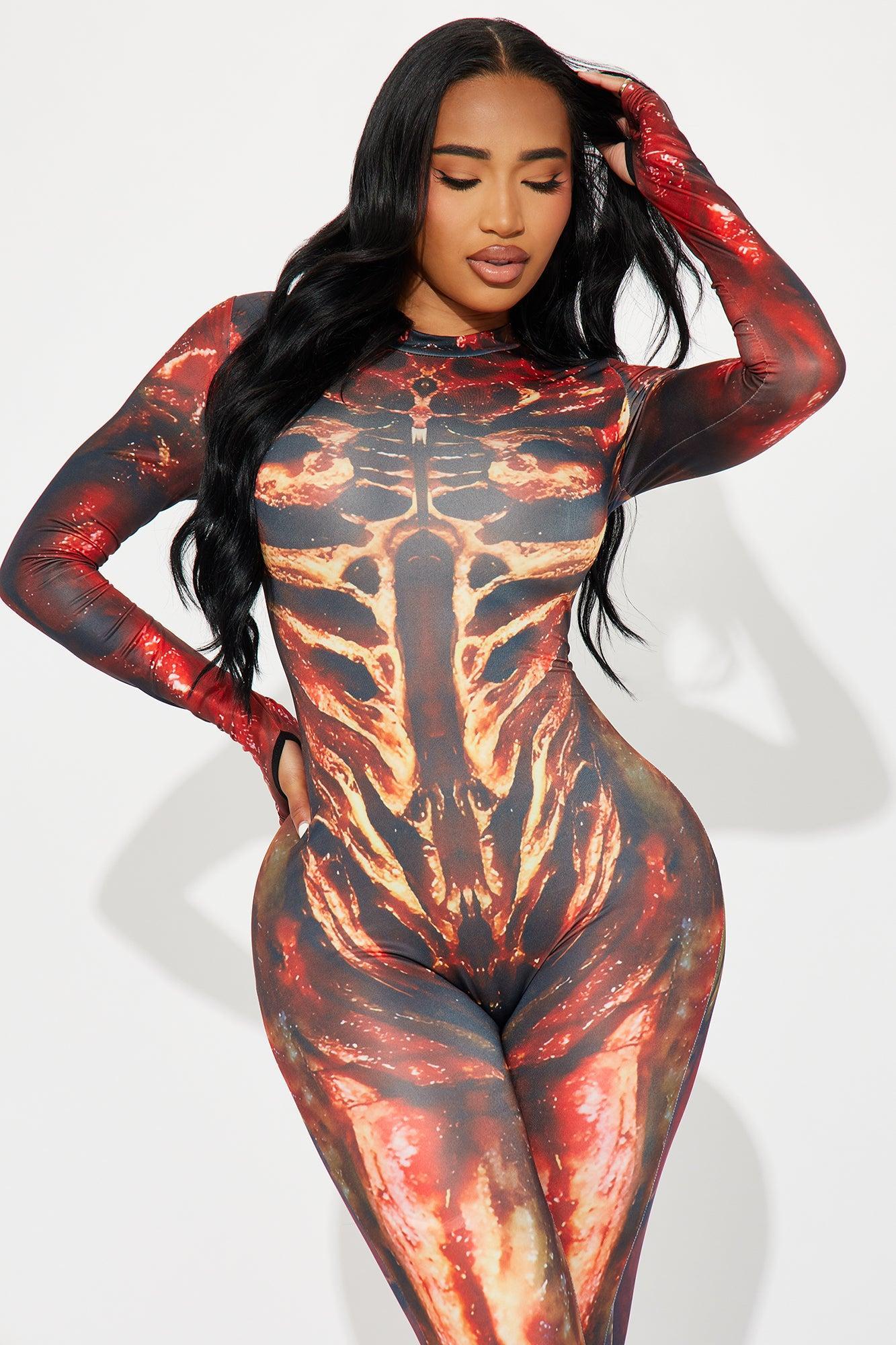 Bloody Scene Horror Print Jumpsuit Costume - Red/combo Product Image