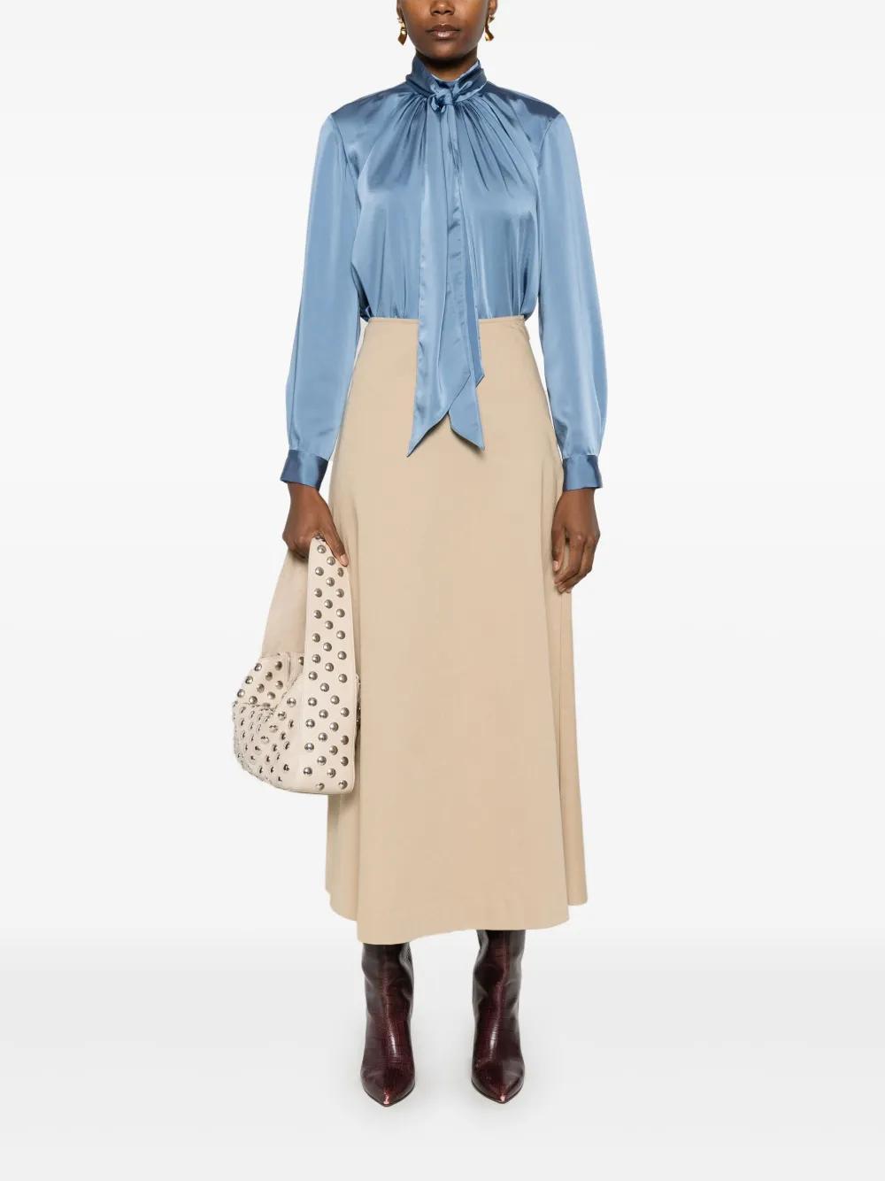 pussy-bow collar blouse Product Image