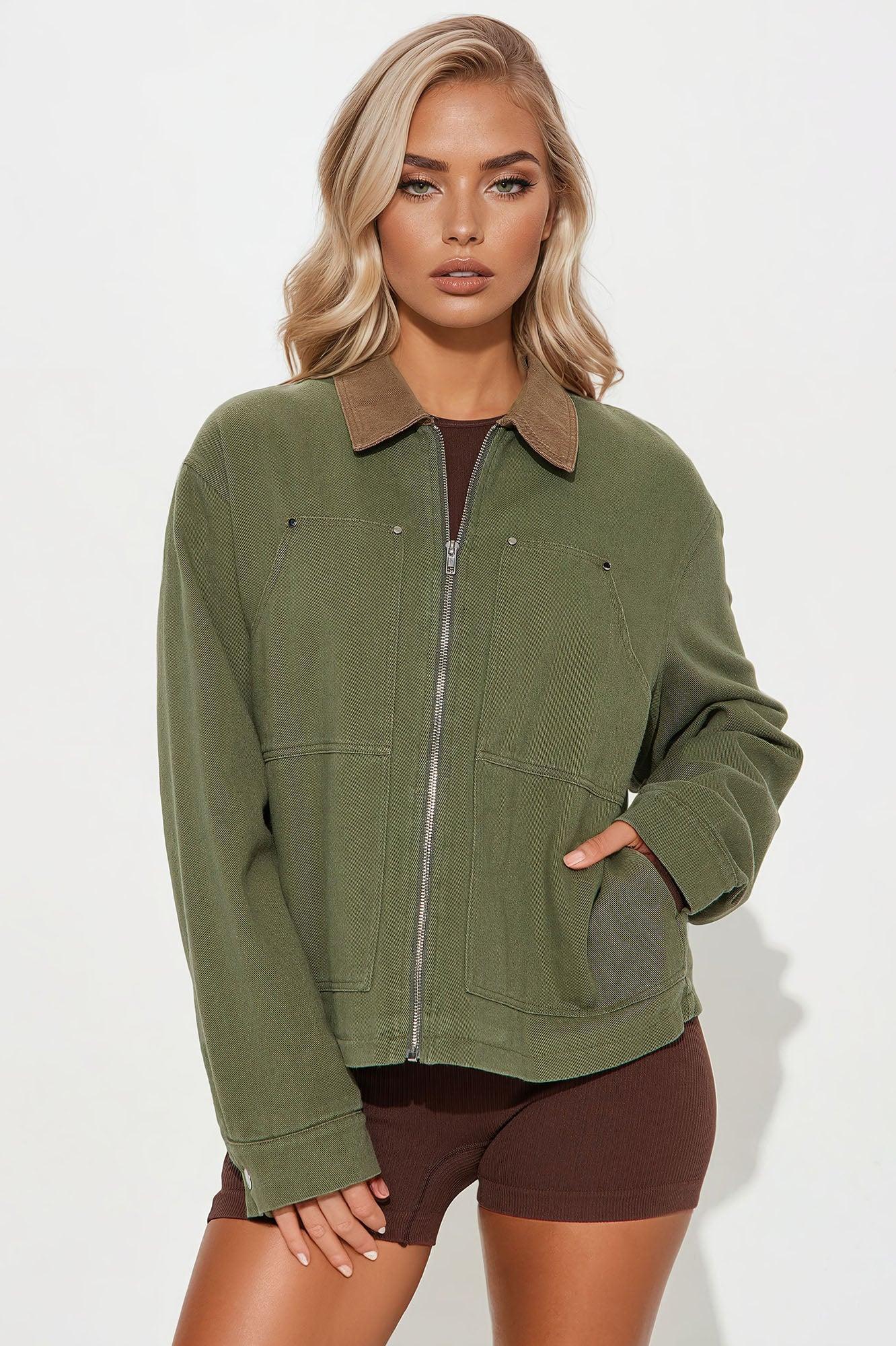 Leila Barn Jacket - Olive Product Image