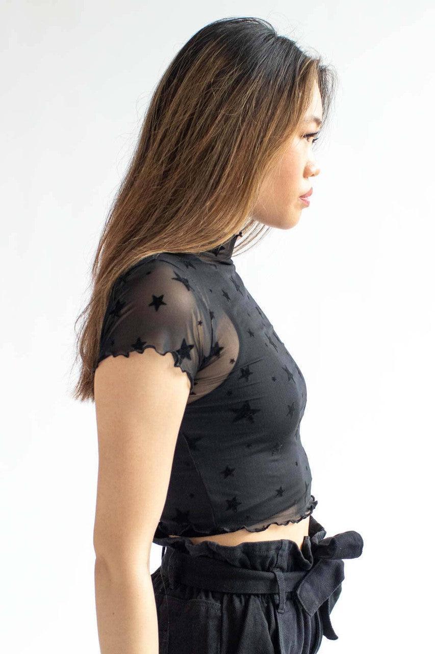 Black Stars Mesh Tee Product Image