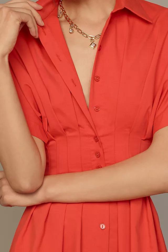 The Tobie Button-Front Pleated Shirt Dress by Exquise: Mini Edition Product Image