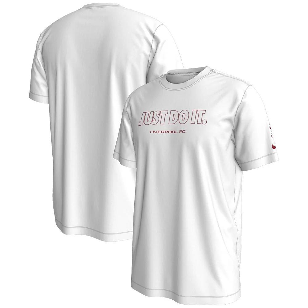 Men's Nike White Liverpool Just Do It T-Shirt, Size: Small, Lvp White Product Image
