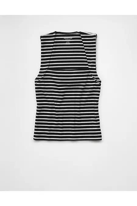 AE Sleeveless Square Neck Striped Top Women's Product Image