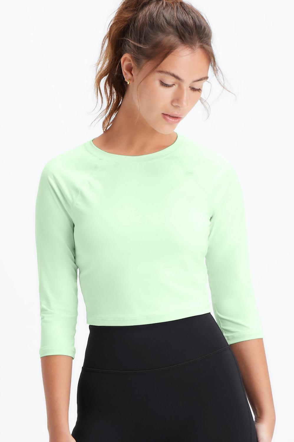 Fabletics Dorothy Ballet Sleeve Top Womens Tranquil plus Size 4X Product Image