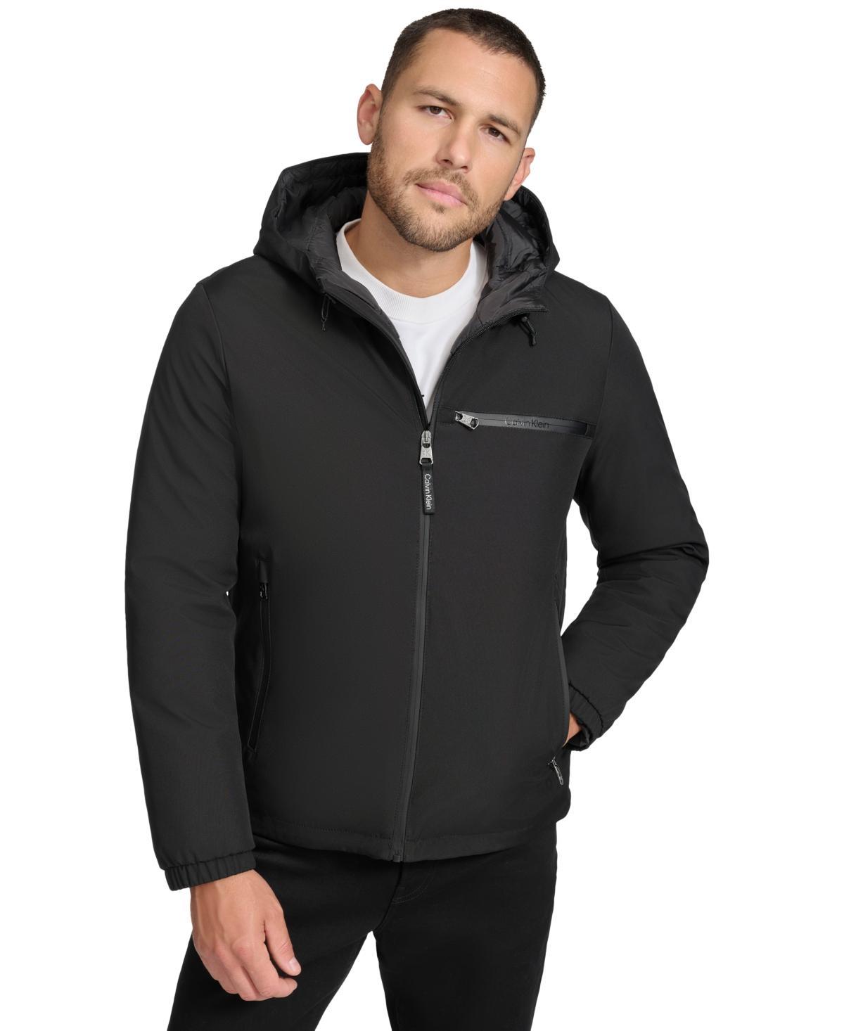 Calvin Klein Mens Infinite Stretch Water-Resistant Hooded Jacket Product Image