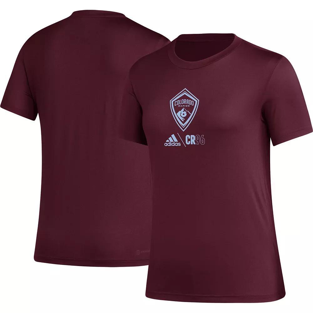 Womens adidas Burgundy Colorado Rapids AEROREADY Club Icon T-Shirt Product Image