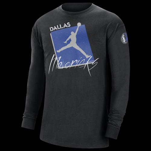 Mens Jordan Black Dallas Mavericks Courtside Max 90 Vintage-Like Wash Statement Edition Long Sleeve T-shirt Product Image