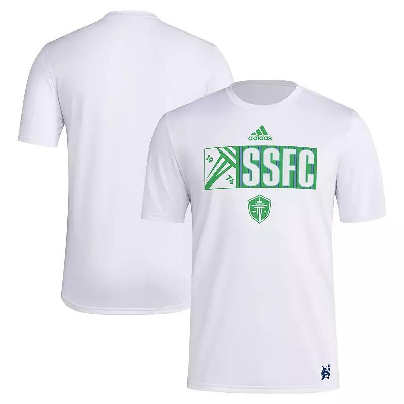 Men's adidas White Seattle Sounders FC 2024 Jersey Hook AEROREADY T-Shirt, Size: 2XL Product Image