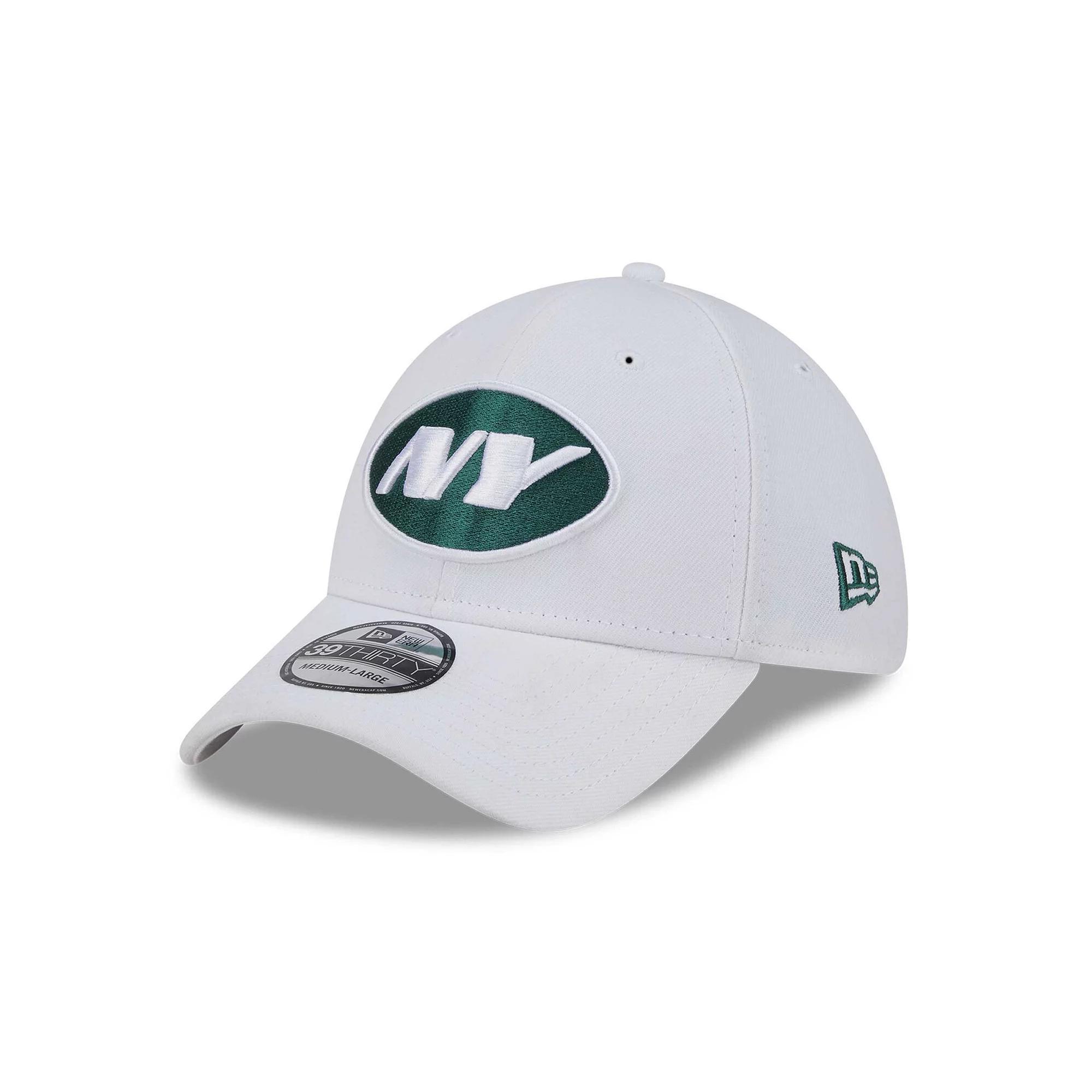 Men's New Era White New York Jets NFL Iced II 39THIRTY Flex Hat, Size: Small/Medium Product Image