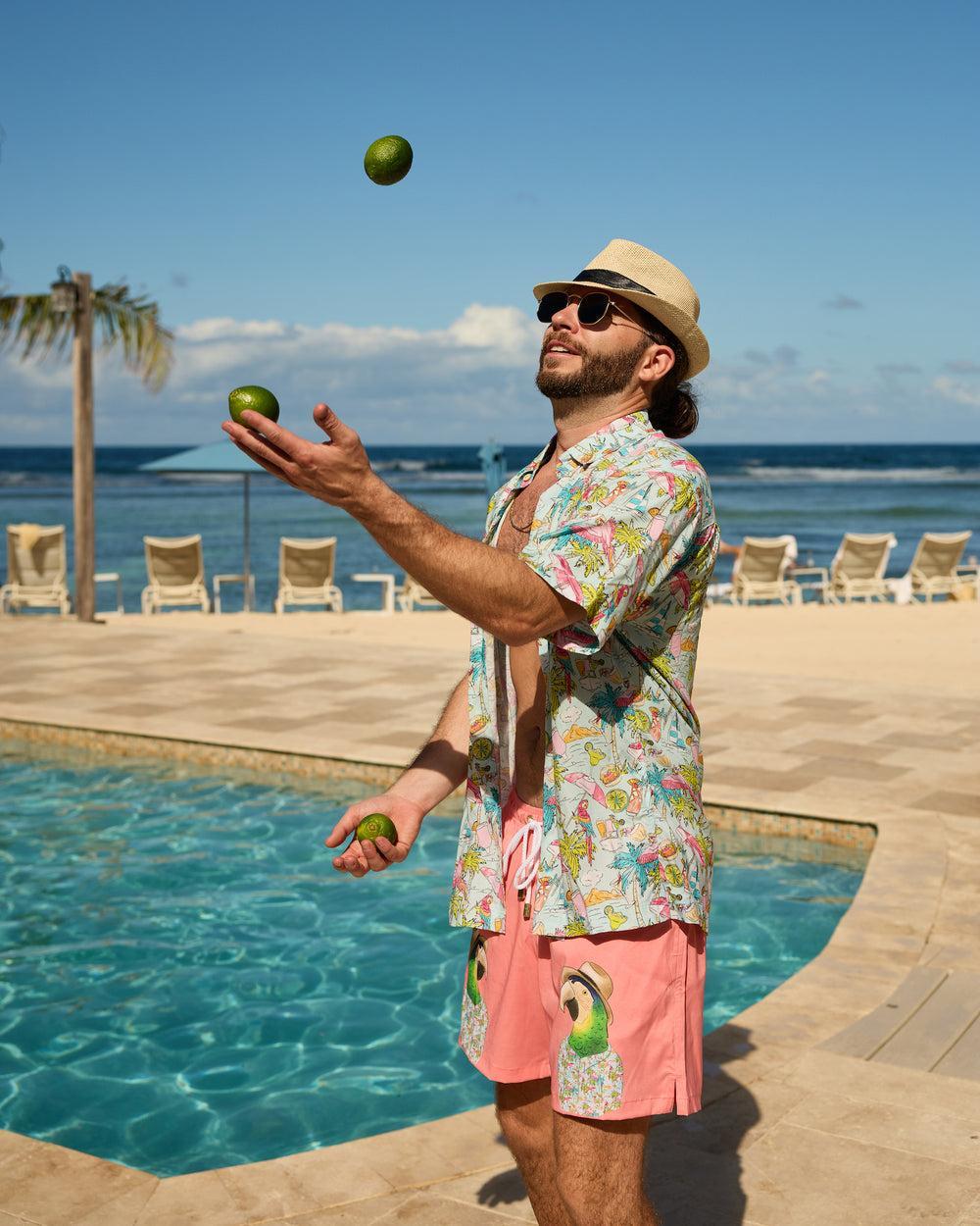 Margaritaville by Kenny Flowers - Welcome to Margaritaville – Ocean Blue – Short Sleeve Shirt Product Image