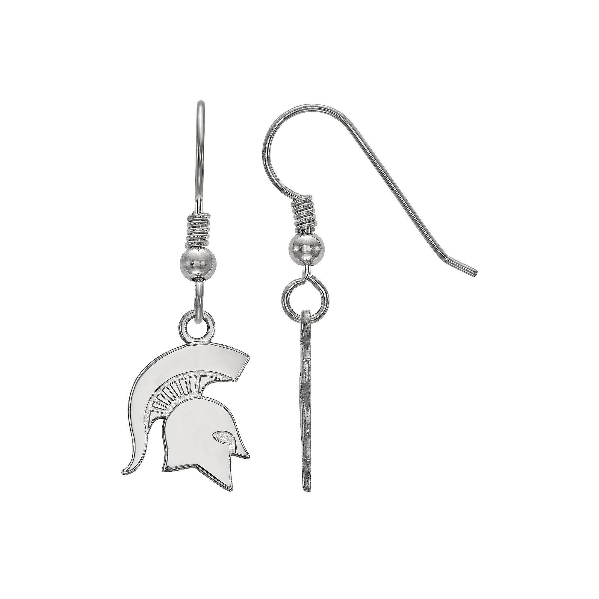LogoArt 14K Gold Over Silver Michigan State Spartans Small Dangle Earrings, Women's, Size: 32 mm, 14k Gold Plated Product Image