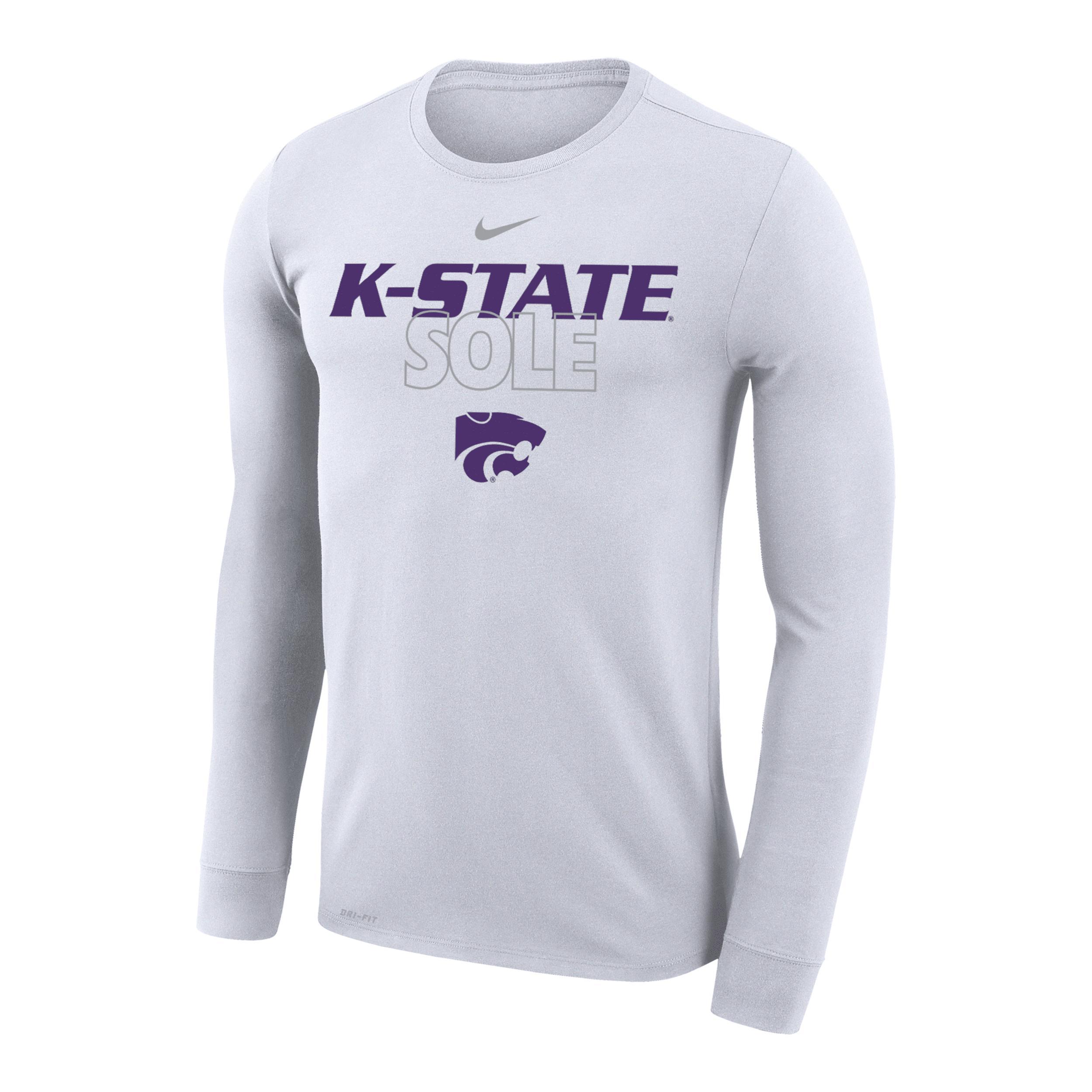 Nike White Kansas State Wildcats 2023 On Court Bench Long Sleeve T-Shirt, Men's, Size: XL Product Image