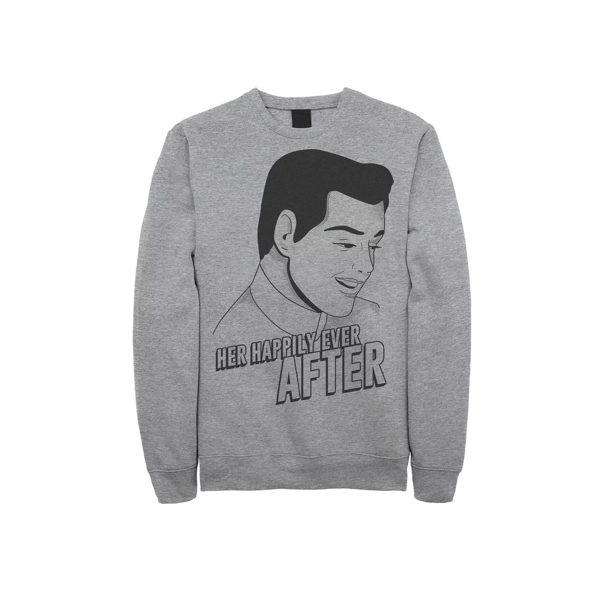 Disney's Cinderella Her Happily Ever After Men's Sweatshirt, Size: Medium, Athletic Grey Product Image