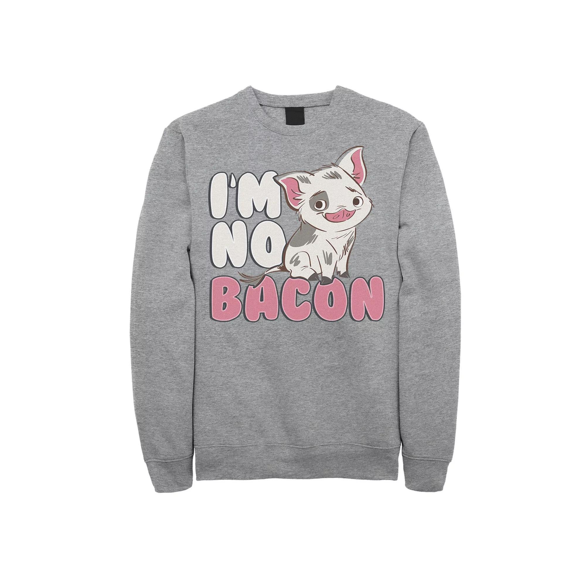 Disneys Moana Pua Cute Im No Bacon Mens Sweatshirt Athletic Grey Product Image
