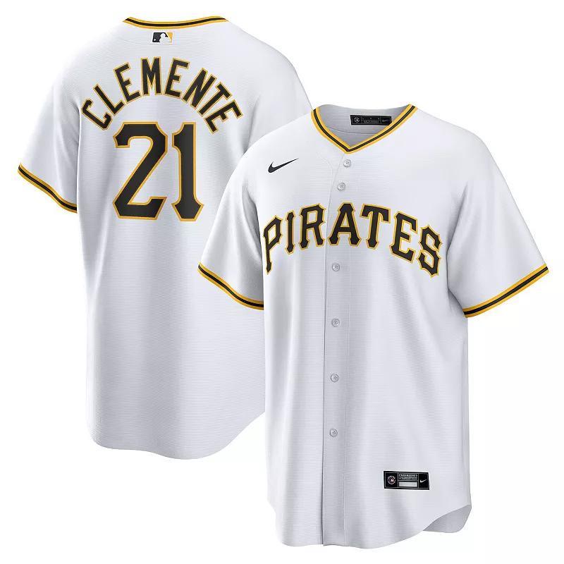 Mens Nike Roberto Clemente Pittsburgh Pirates Home Replica Player Name Jersey Product Image