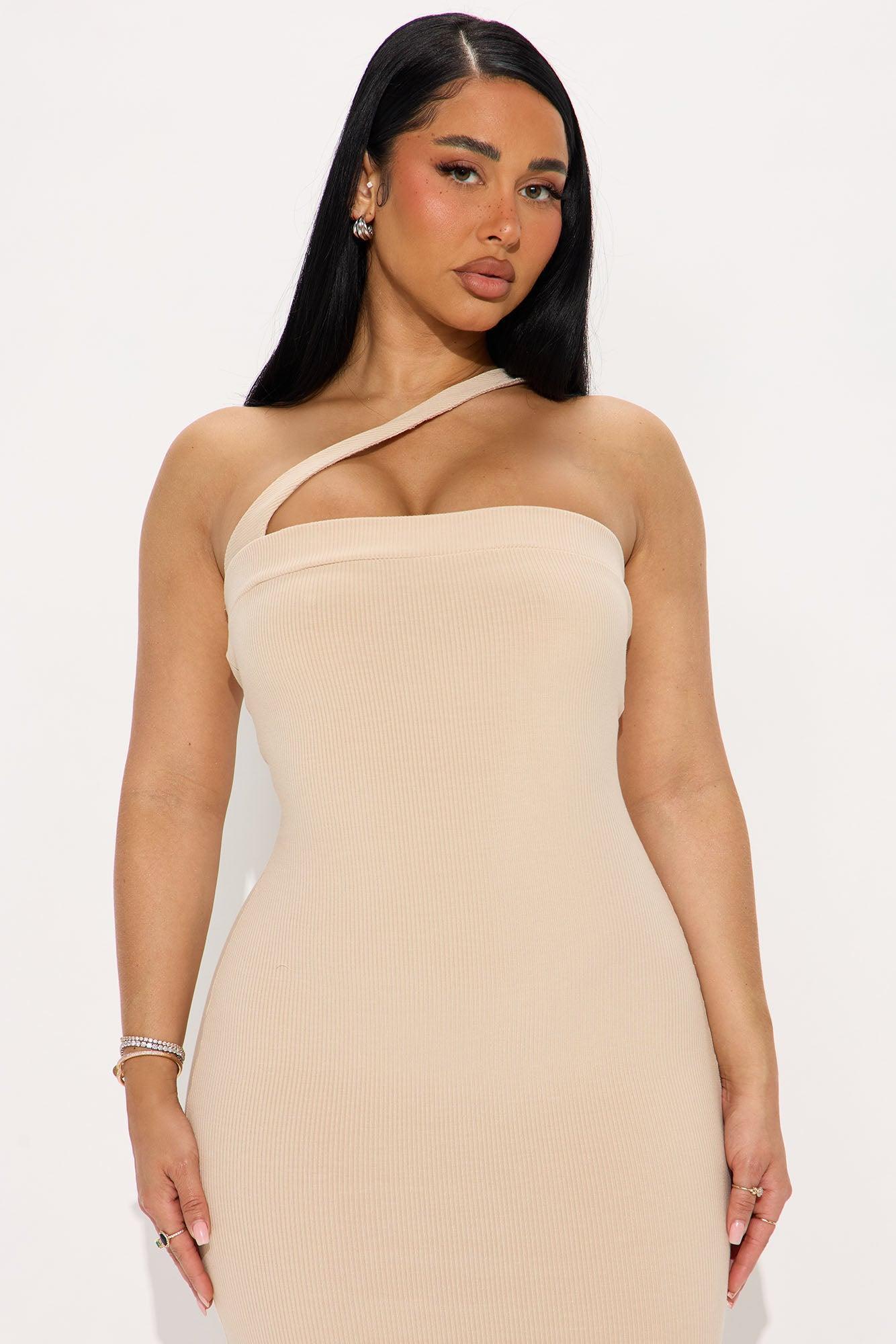 Valencia Snatched Midi Dress - Cream Product Image