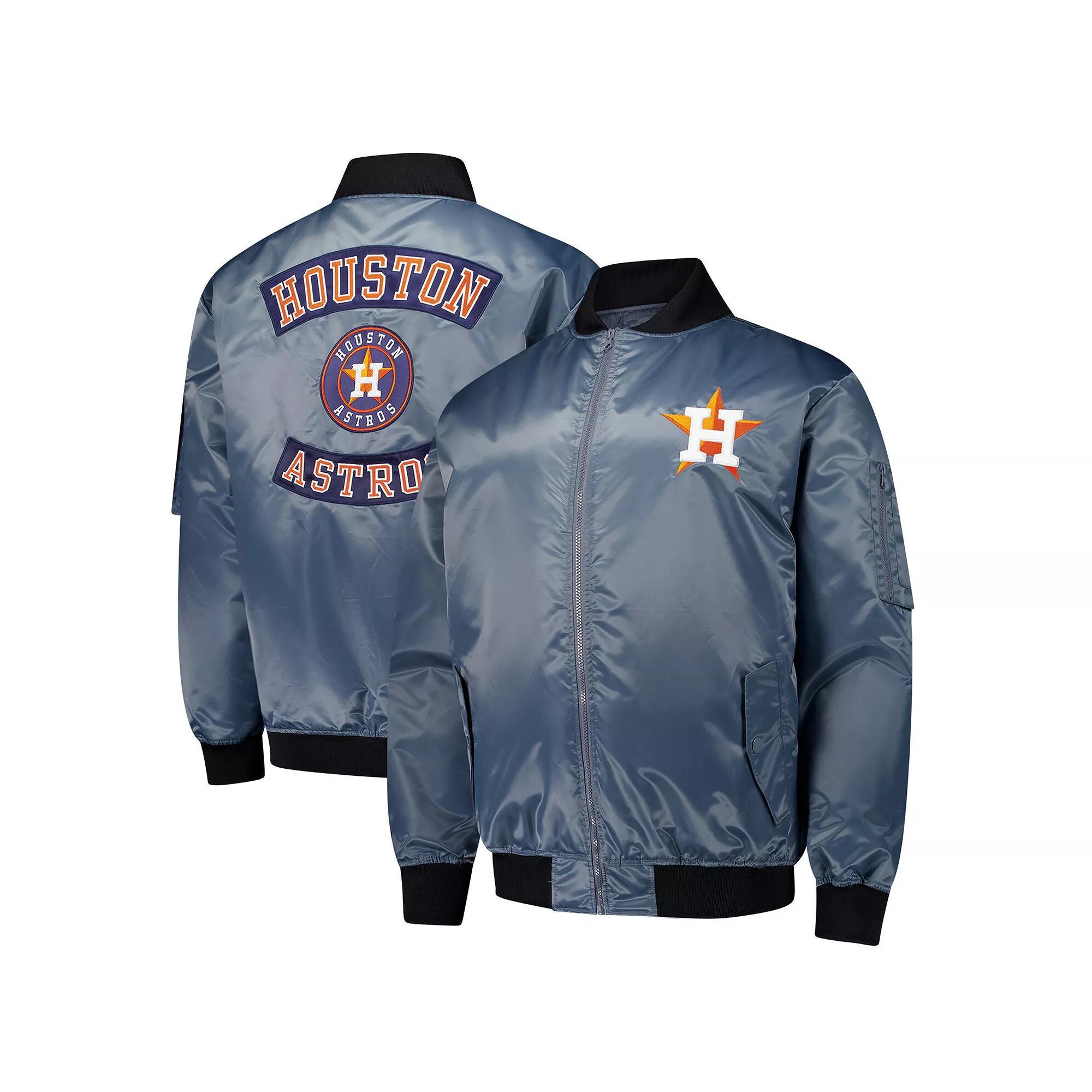 Men's Profile Charcoal Houston Astros Big & Tall Full-Zip Bomber Jacket, Size: XLT Product Image