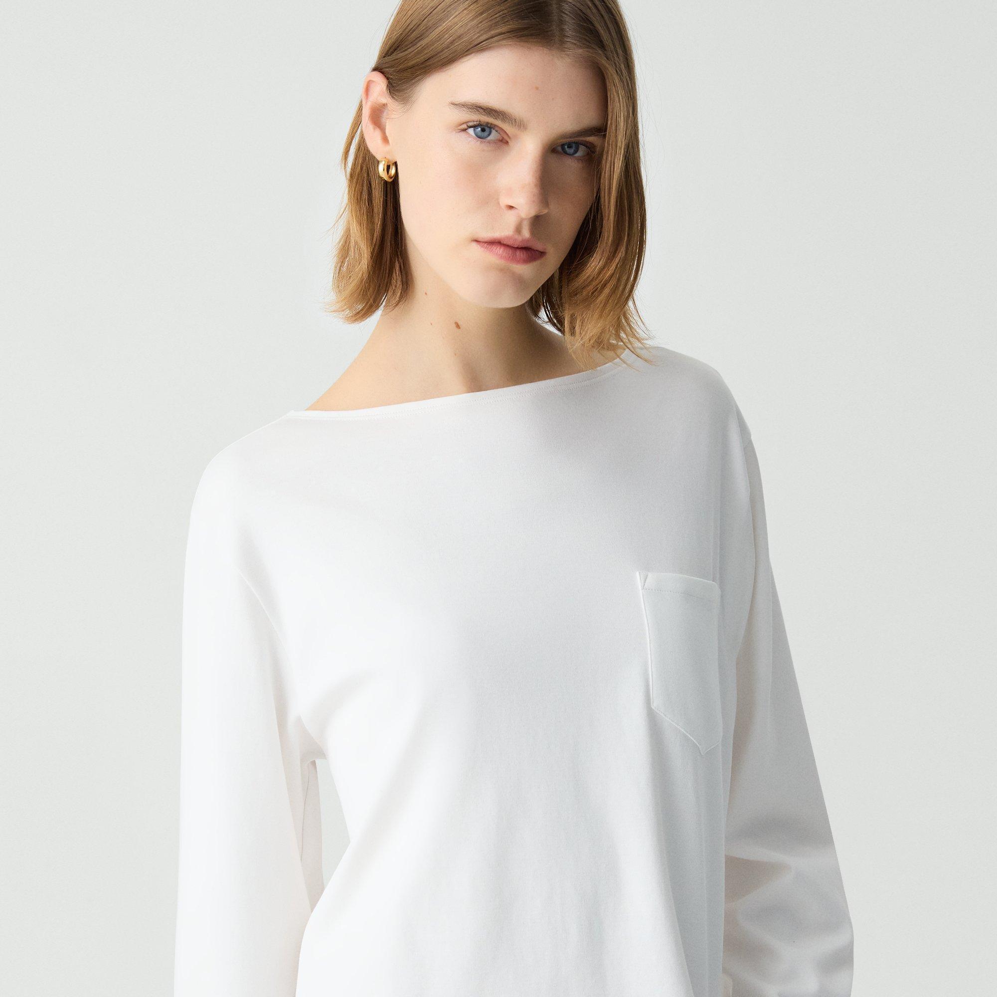 Cotton Jersey Boatneck Top | Theory Product Image