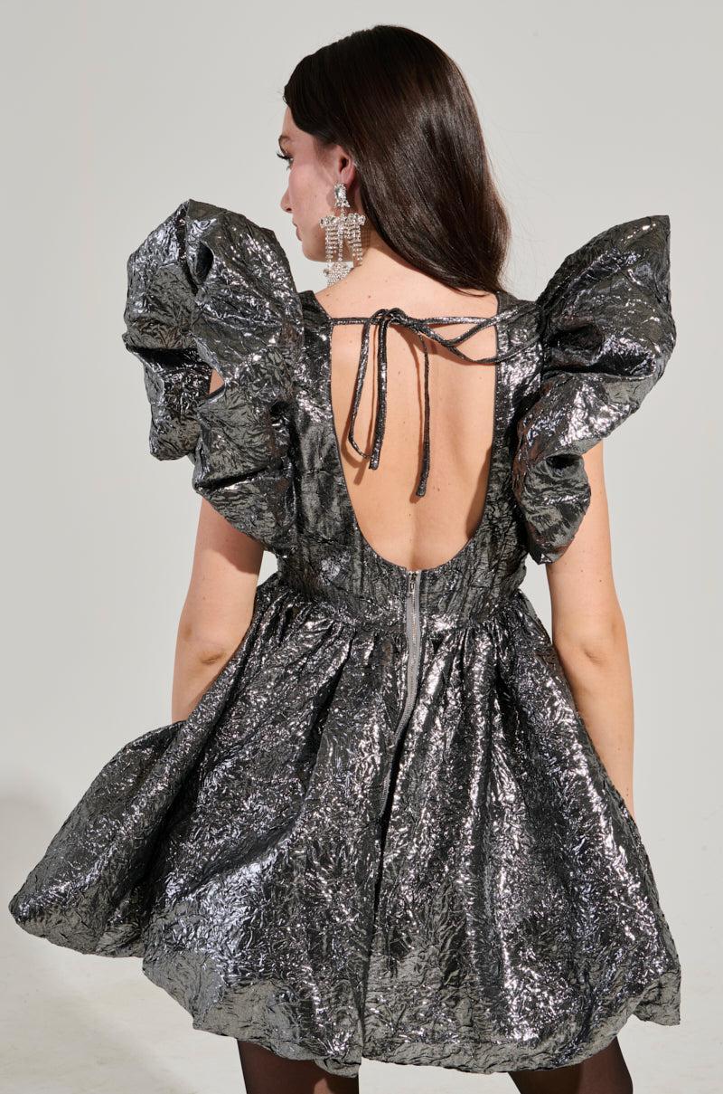 BELLE OF THE BALL METALLIC MINI DRESS Product Image