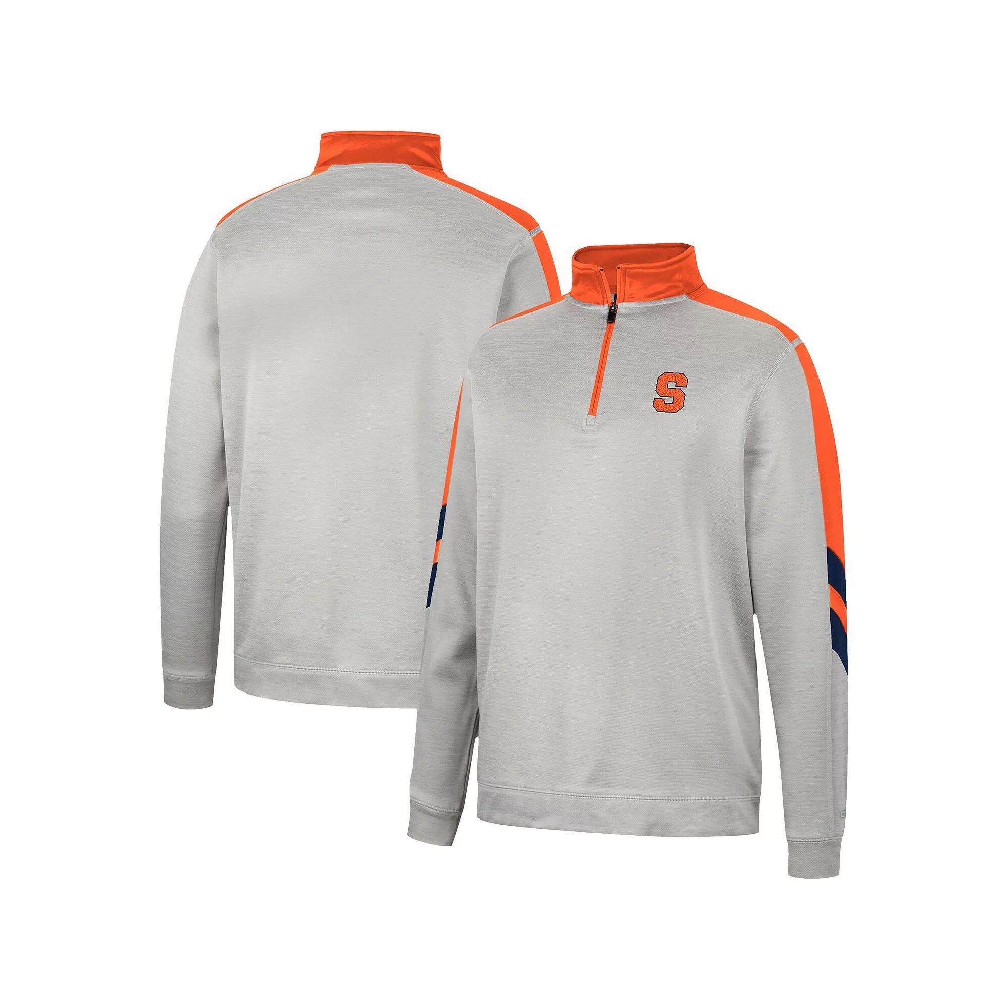 Men's Colosseum Gray/Orange Oregon State Beavers Bushwood Fleece Quarter-Zip Jacket, Size: XL, Grey Product Image