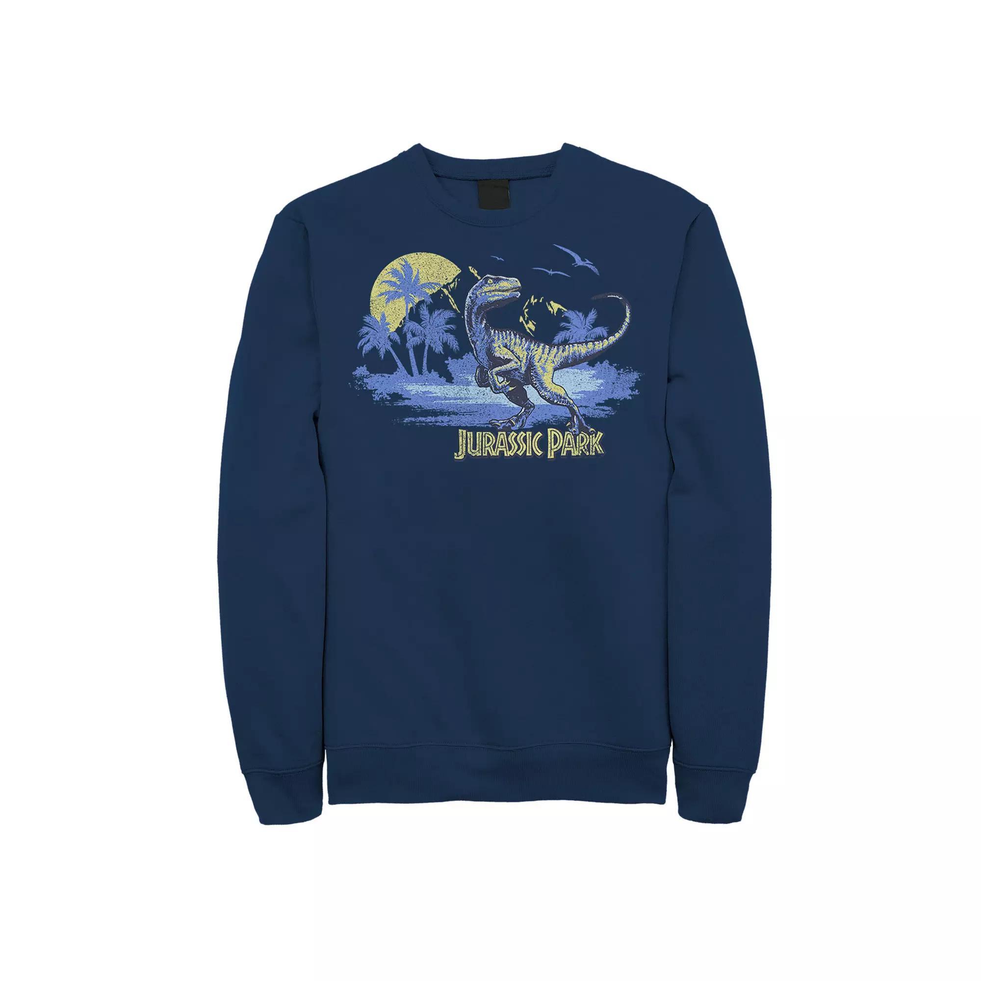 Men's Jurassic Park Raptor Distressed Portrait Sweatshirt, Size: Large, Black Product Image