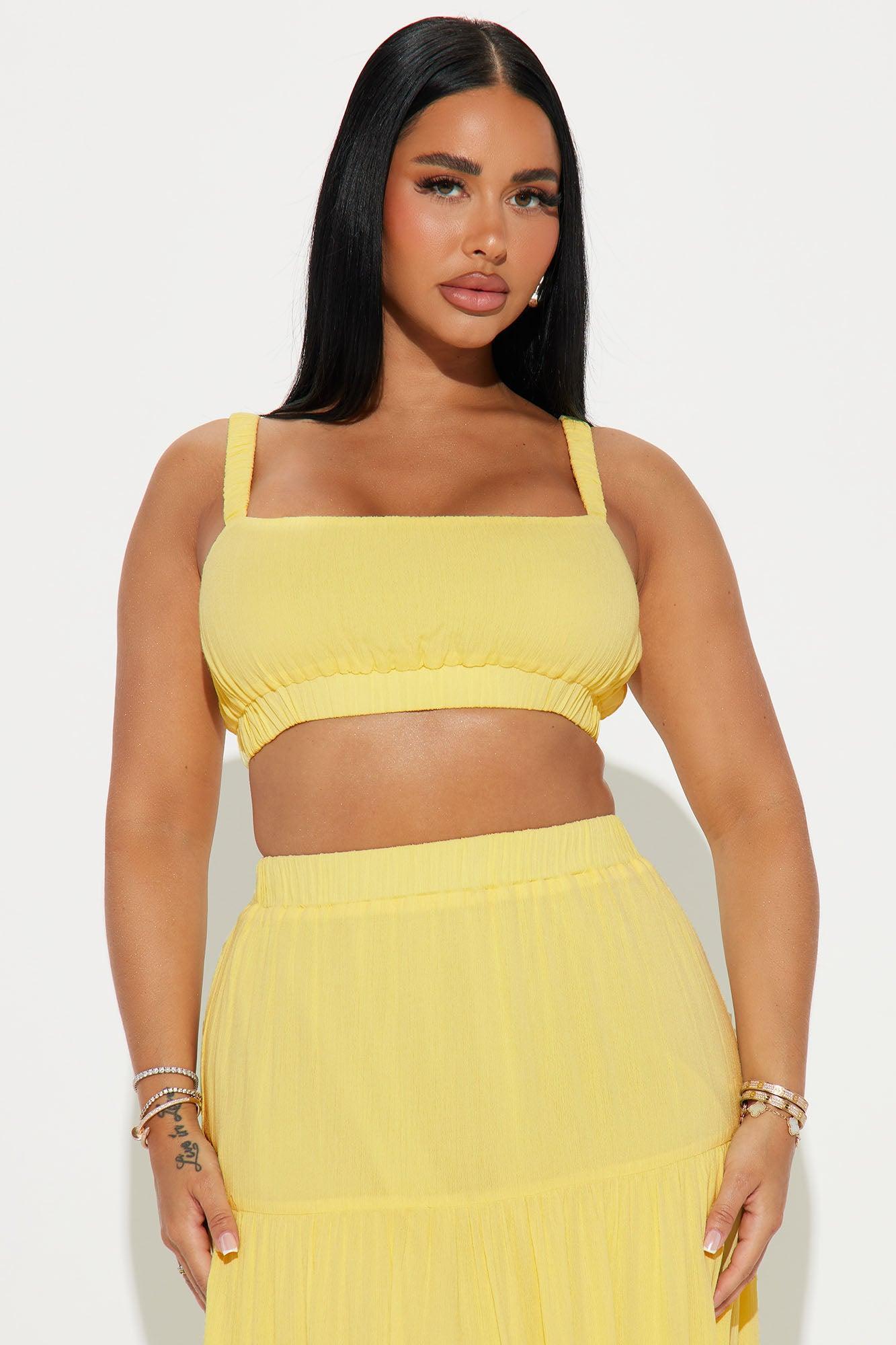 Sunset Stroll Gauze Skirt Set - Yellow Product Image