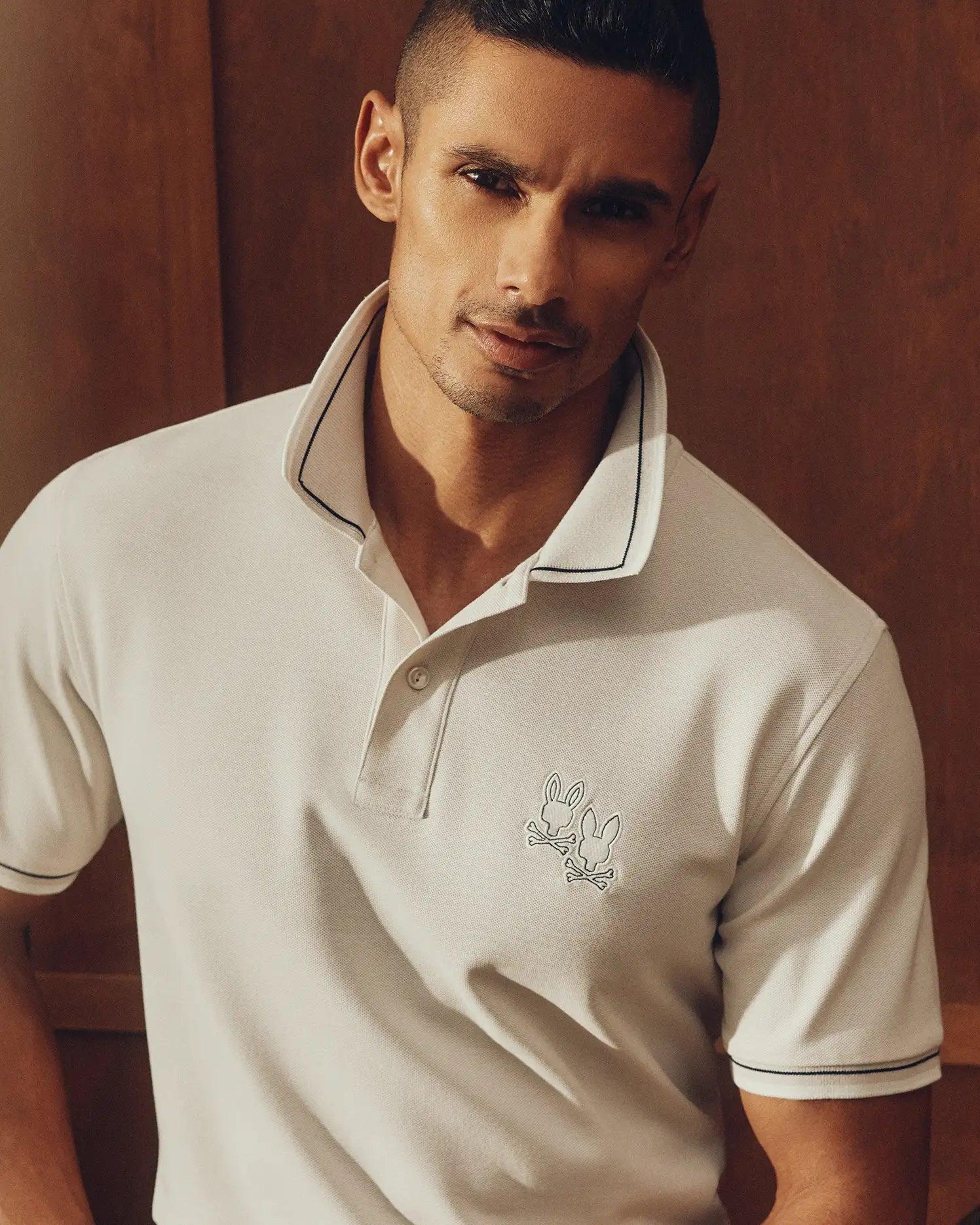 Men's Elliot Pique Polo 104 NATURAL LINEN / L Product Image