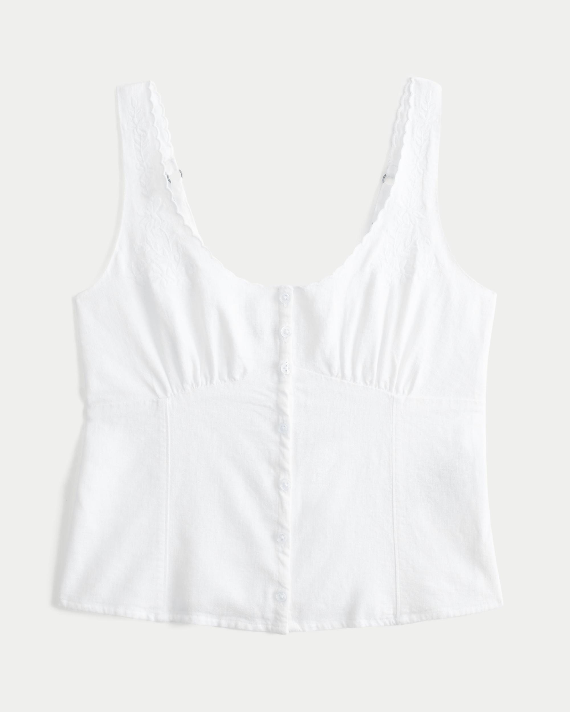 Linen Blend Button-Through Top Product Image