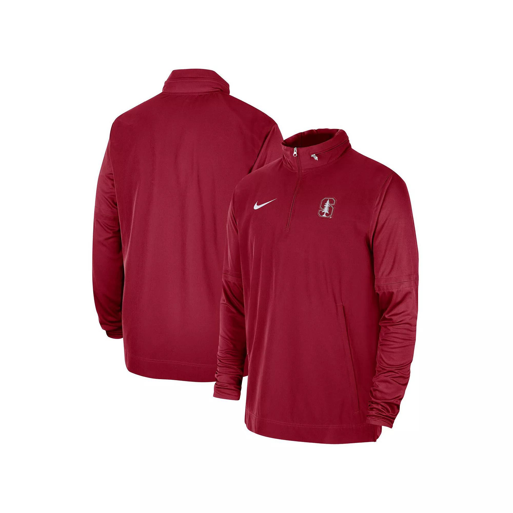 Men's Nike Cardinal Stanford Cardinal 2023 Coach Half-Zip Hooded Jacket, Size: XL, Red Product Image