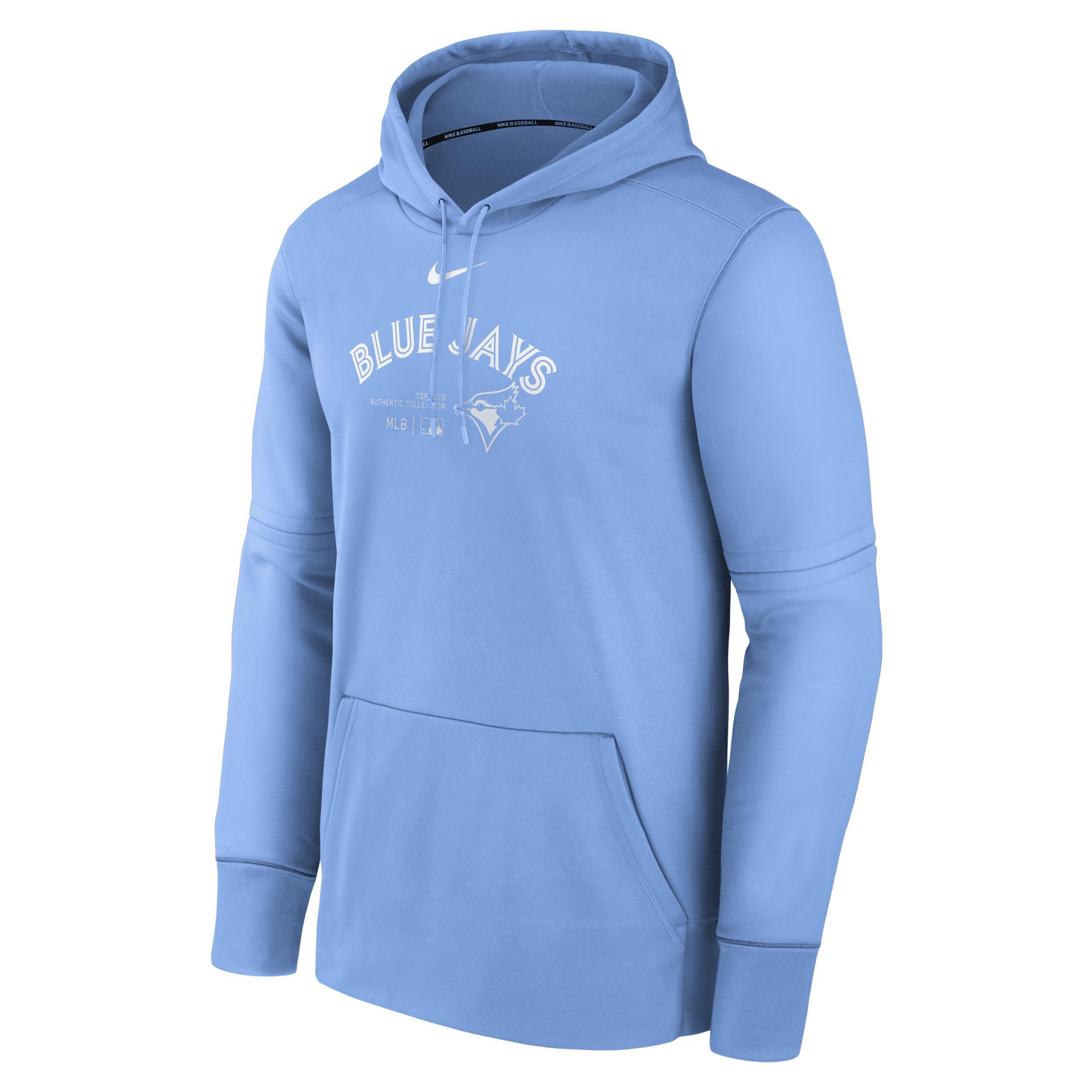 Mens Toronto Blue Jays Authentic Collection Practice Nike Therma MLB Pullover Hoodie Product Image