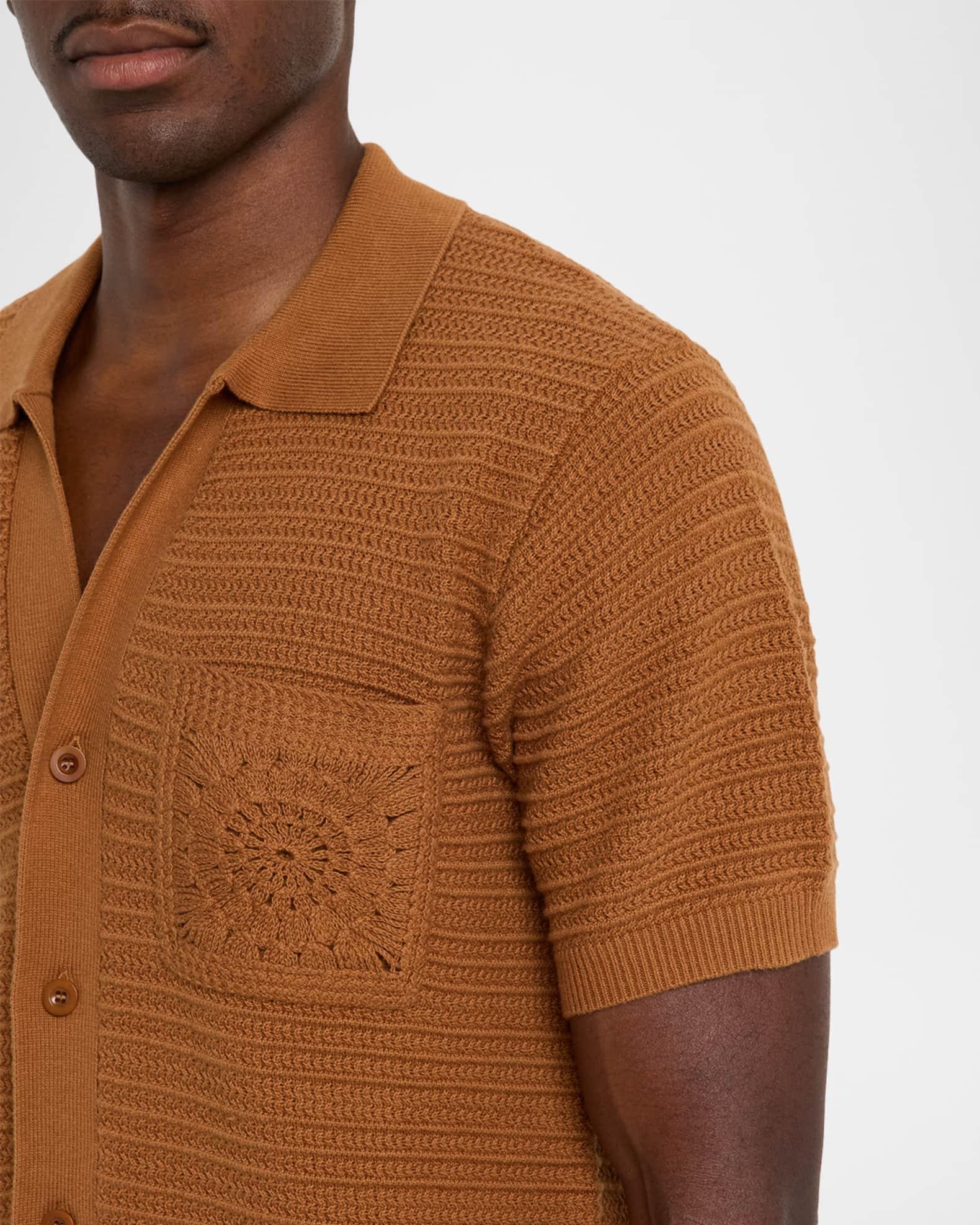 Men's Cesar Crochet Stripe Short-Sleeve Shirt Product Image
