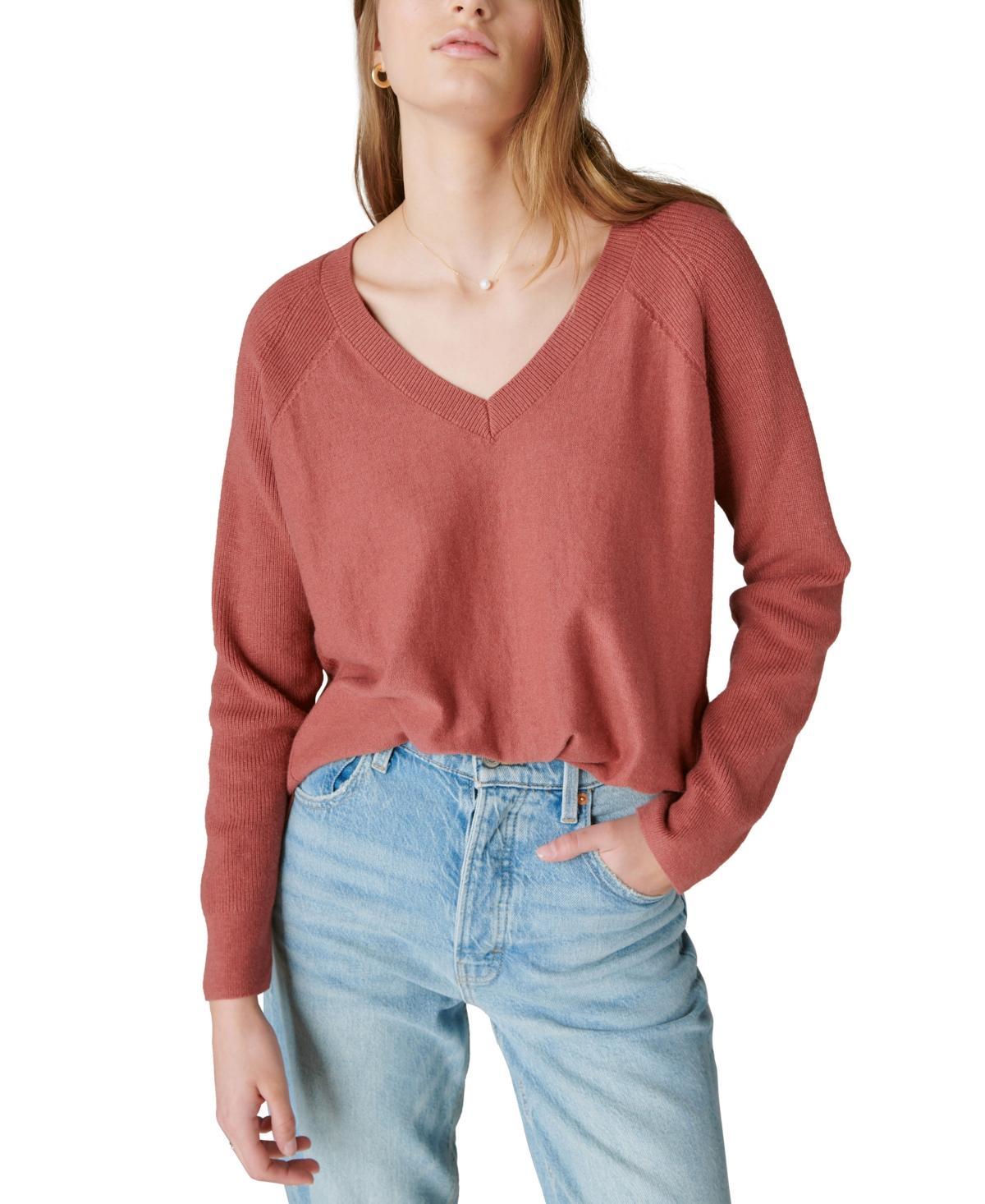 Lucky Brand Womens Cloud Soft V-Neck Sweater Product Image