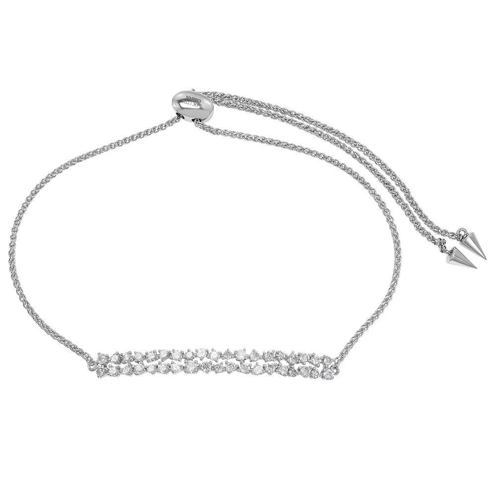 Luxle 14k White Gold 1/2 Carat T.W. Diamond Slider Bar Bracelet, Women's, Size: 8.5" Product Image