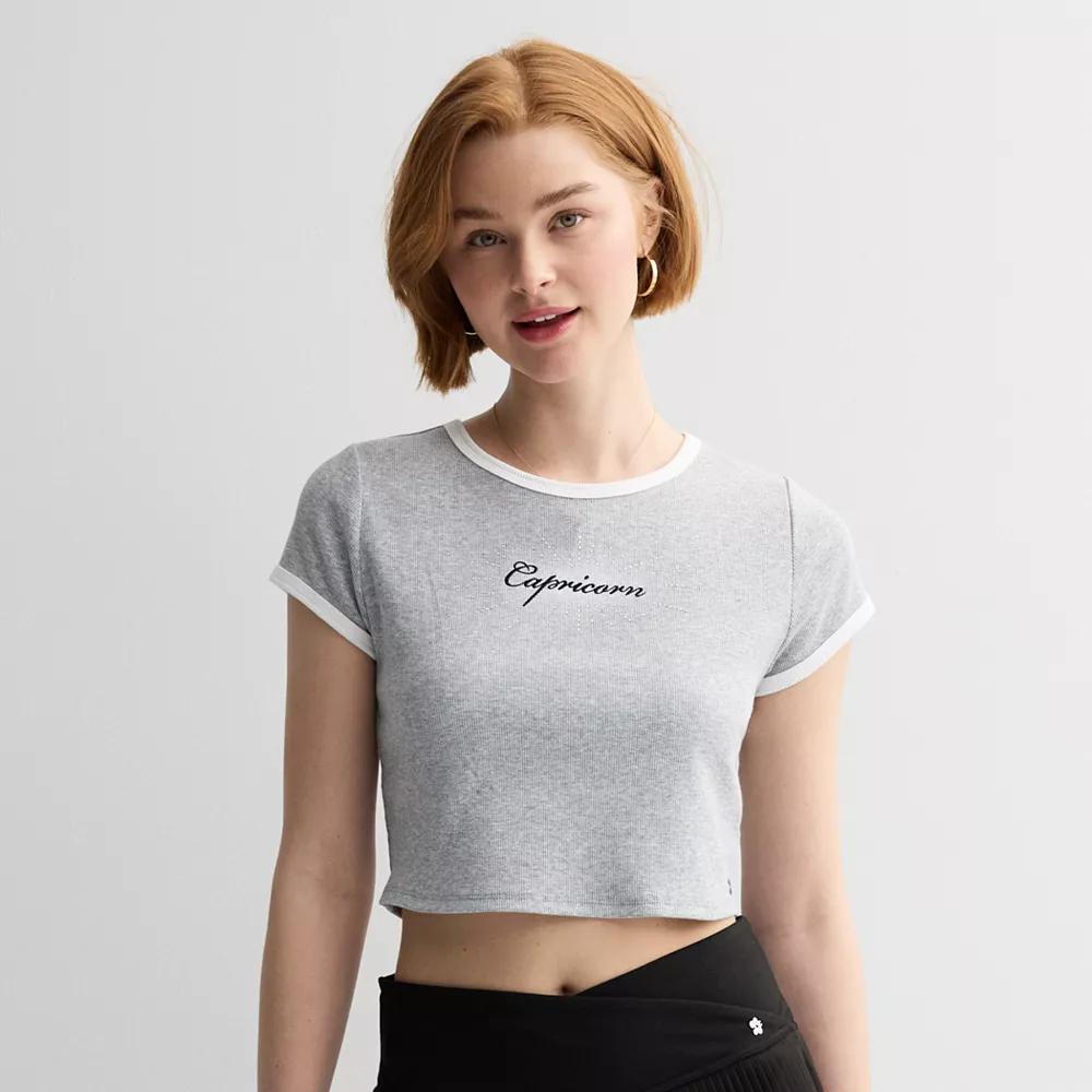 Women's Limited Too Zodiac Sign Baby Tee, Girl's, Size: Small, Capricorn Product Image