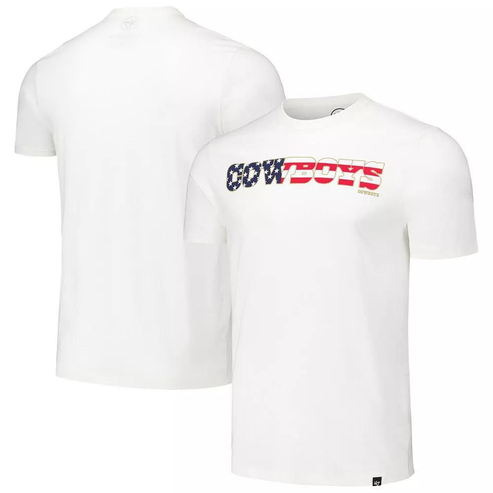 Men's '47 White Dallas Cowboys Flag Script Franklin T-Shirt, Size: 2XL Product Image