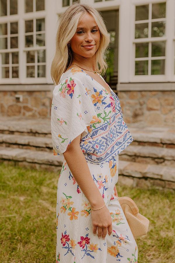 Boho Chic Floral Front Tie Top Product Image