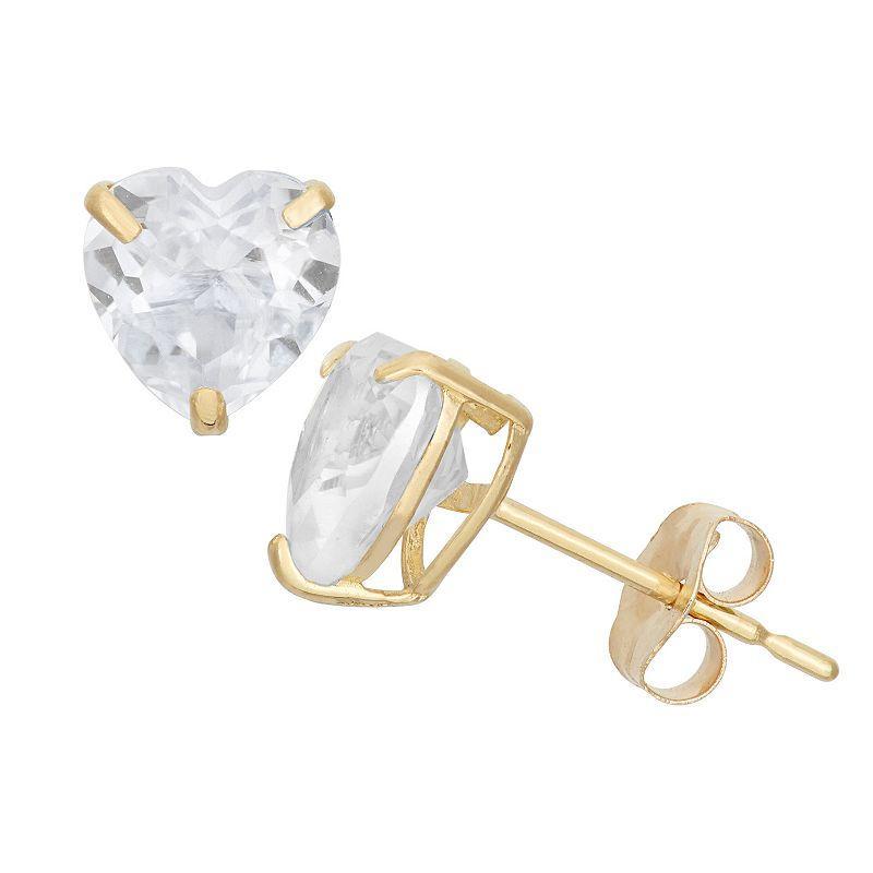 Designs by Gioelli 14k Gold Cubic Zirconia Stud Earrings, Women's, Yellow Product Image