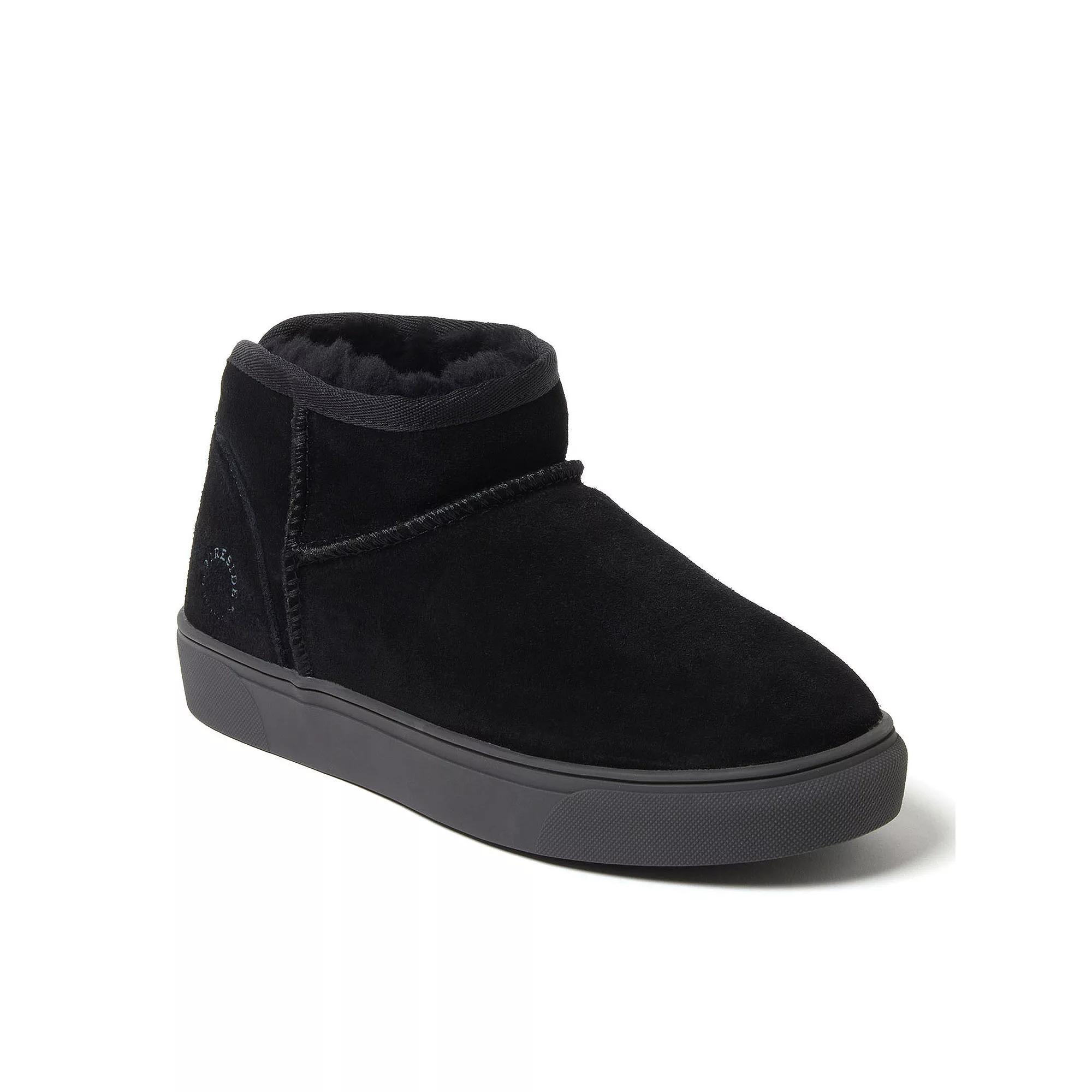 Fireside by Dearfoams Bathurst Women's Shearling Bootie Slippers, Size: 10, Black Black Product Image