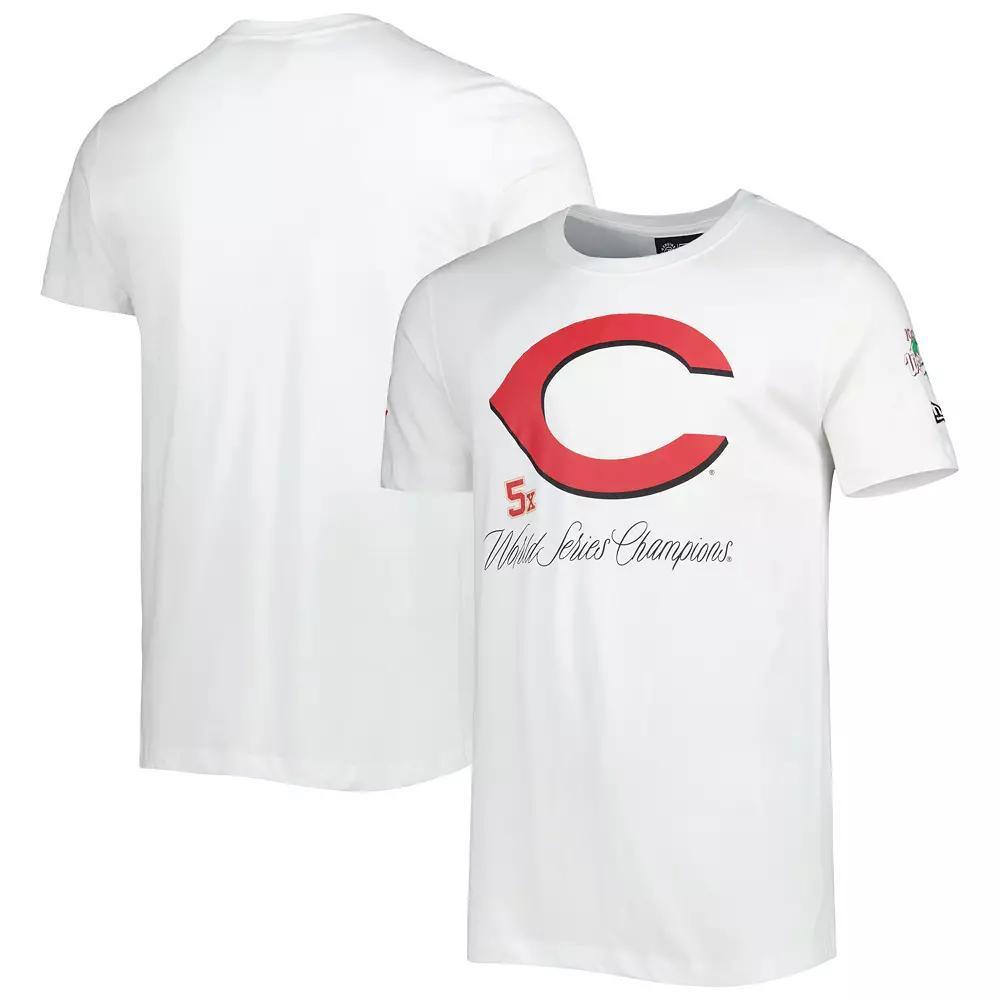 Men's New Era White Cincinnati Reds Historical Championship T-Shirt, Size: Large, Red White Product Image