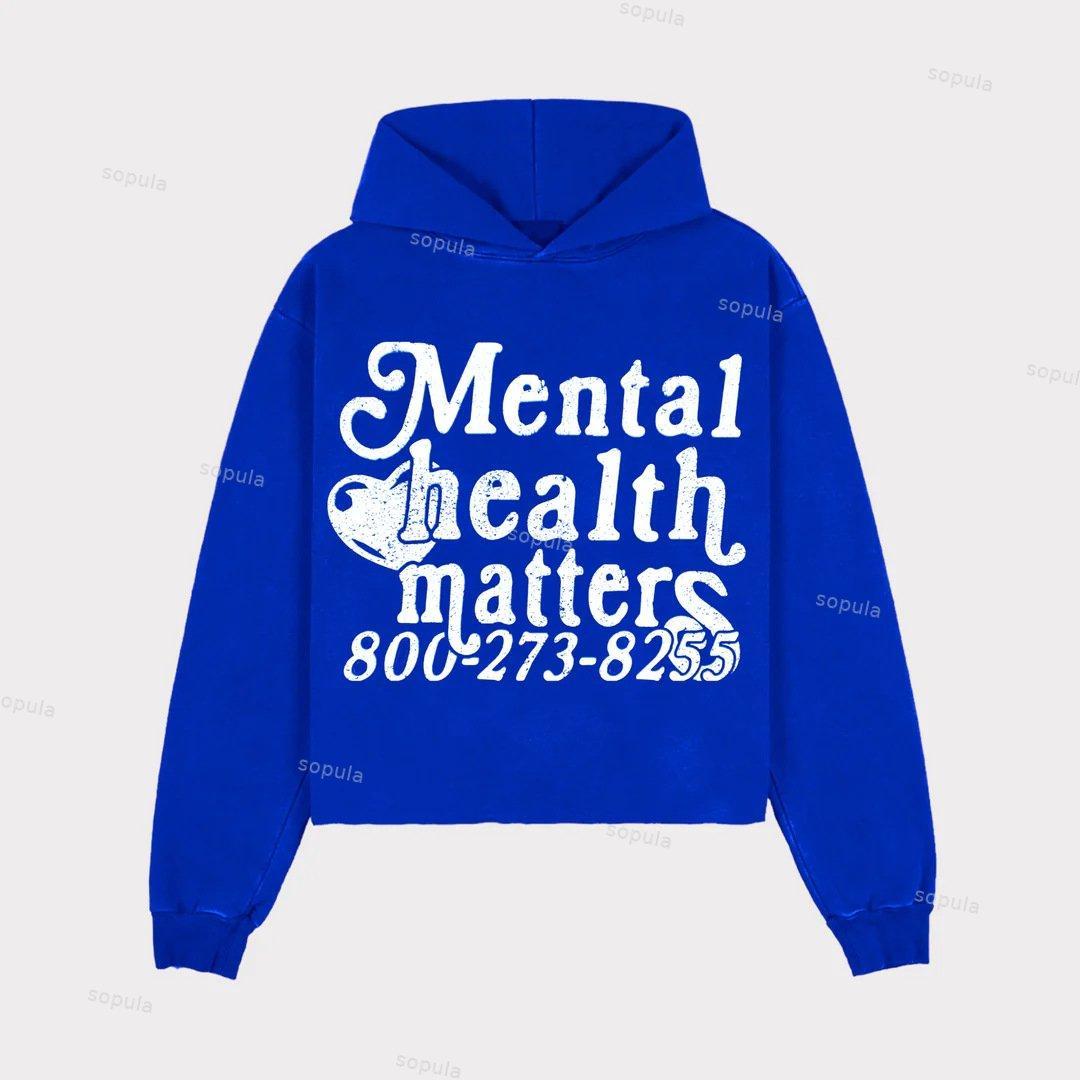 Mental Health Matters Graphic Print Pullover Hoodie Product Image
