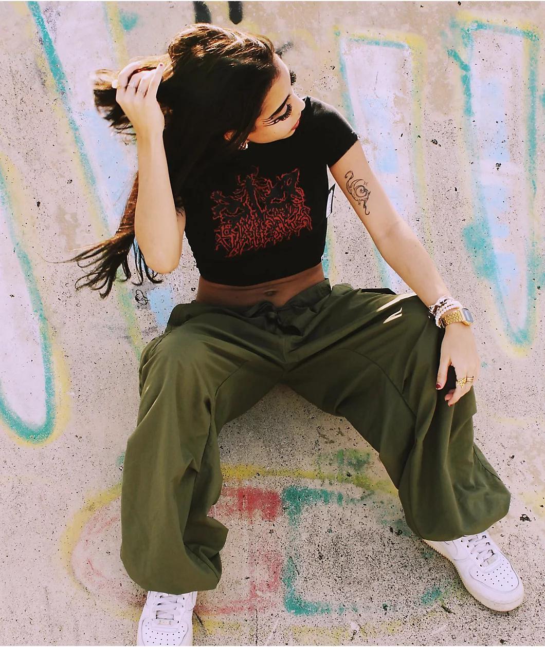 Empyre Lola Green Parachute Pants Product Image