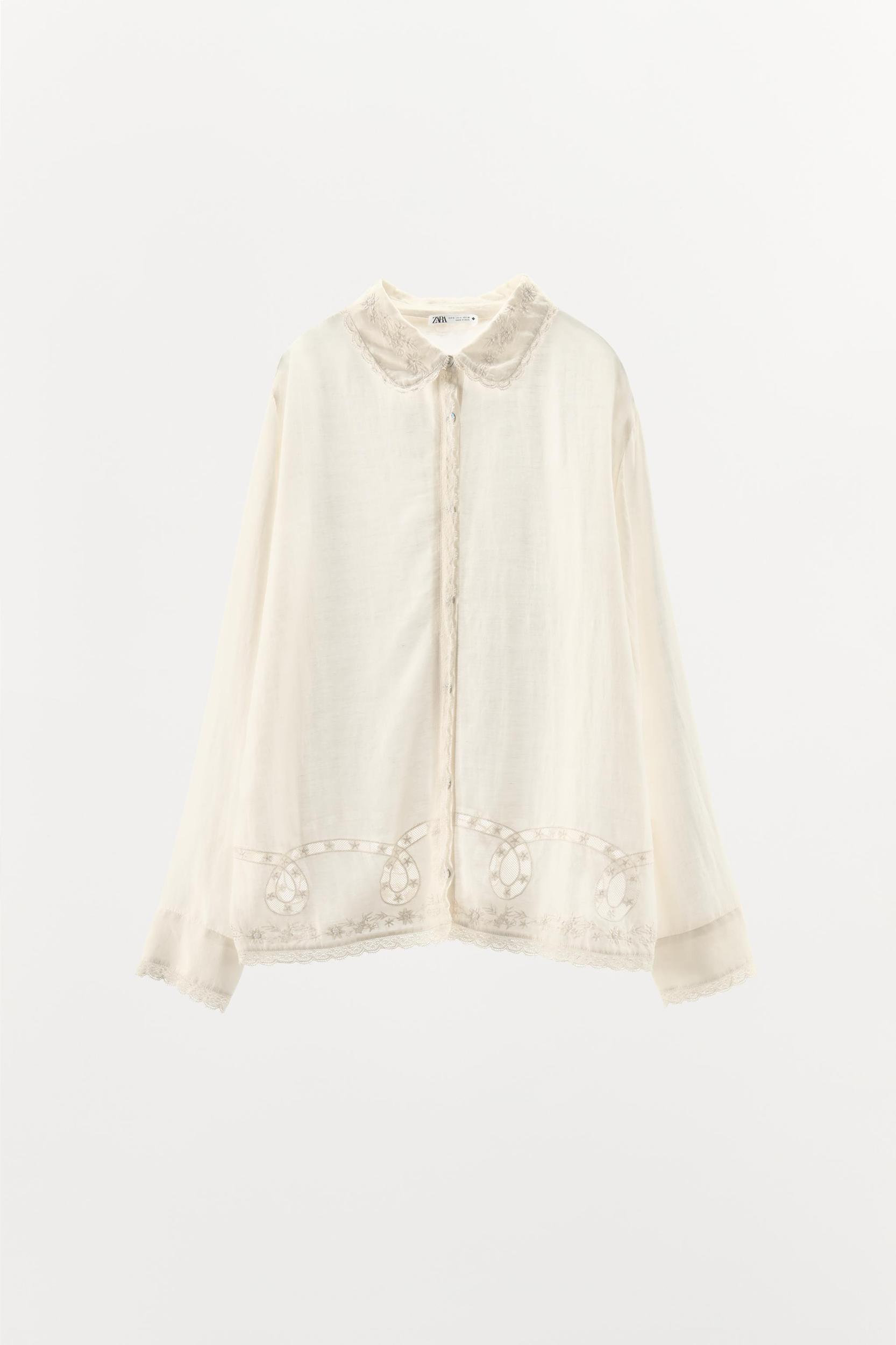 BEADED EMBROIDERED LACE PANTS Product Image