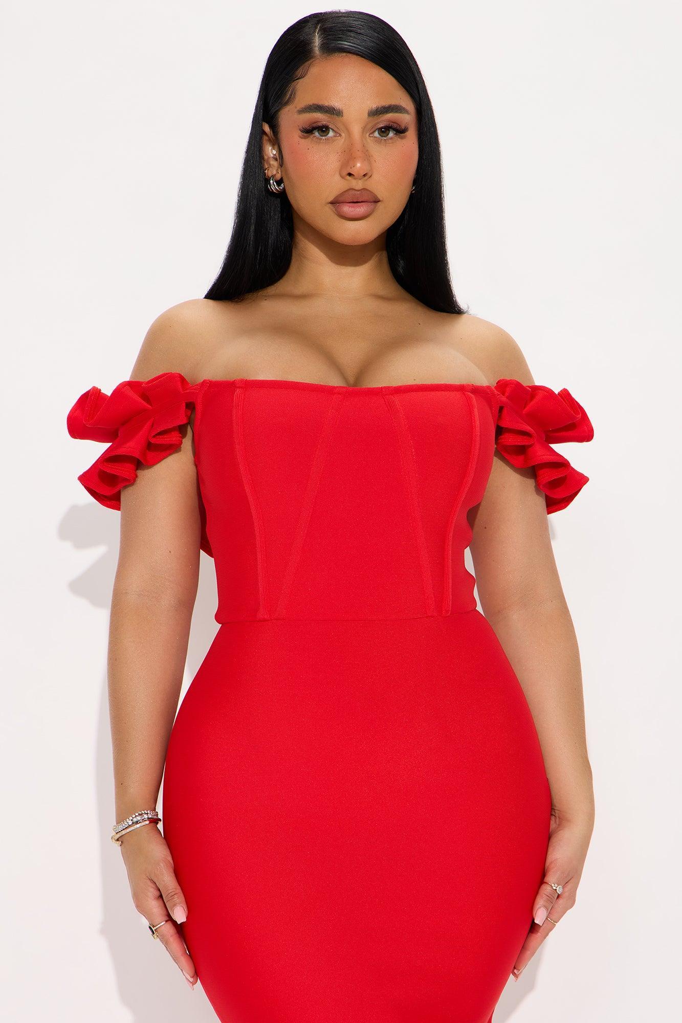 Mielle Bandage Midi Dress - Red Female Product Image