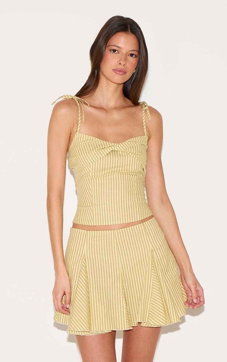 Yellow Striped Twist Bust Cami Product Image