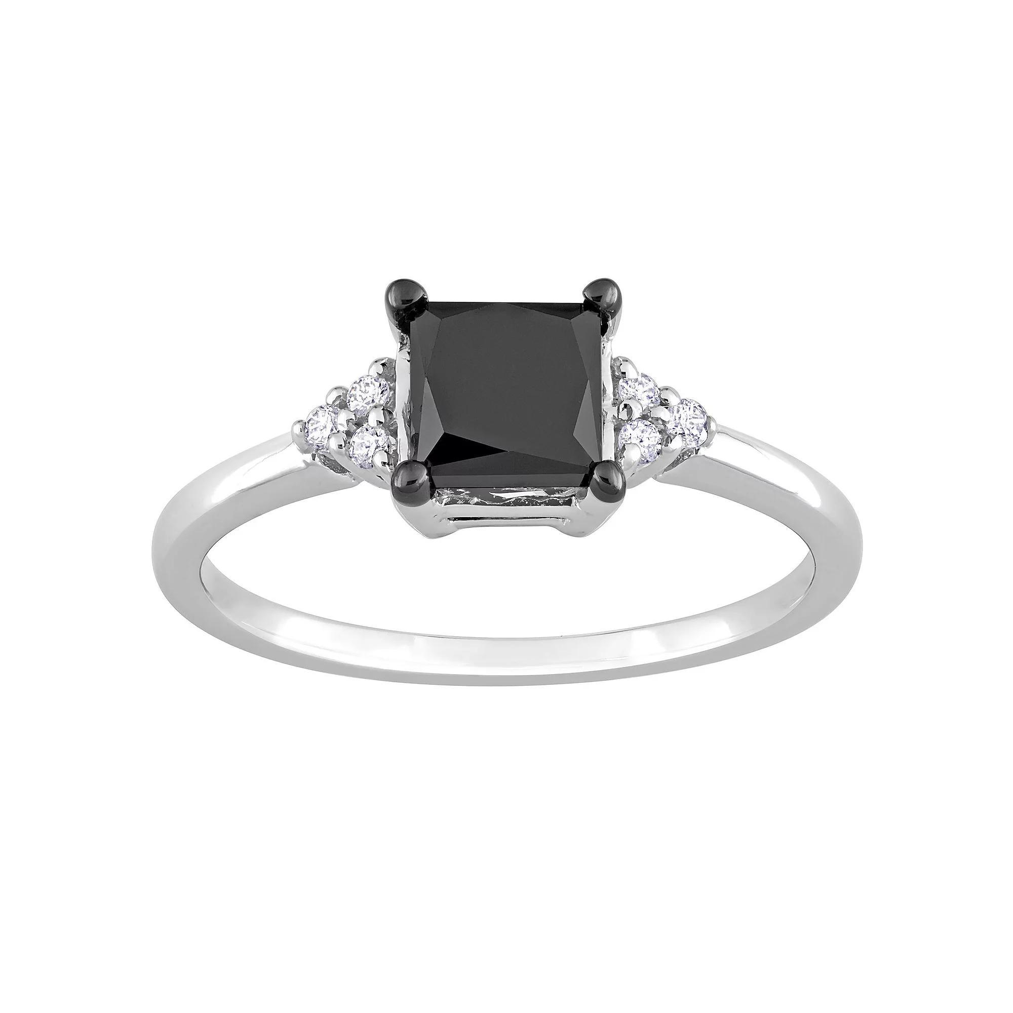 Stella Grace 14k White Gold 4/5 Carat T.W Black & White Diamond Engagement Ring, Women's, Size: 9.50, 14k Whgold Product Image