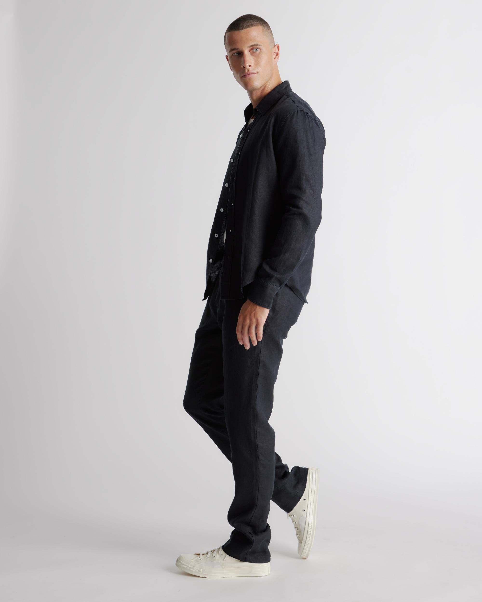 Quince | Men's 100% European Linen Relaxed Long Sleeve Shirt Product Image