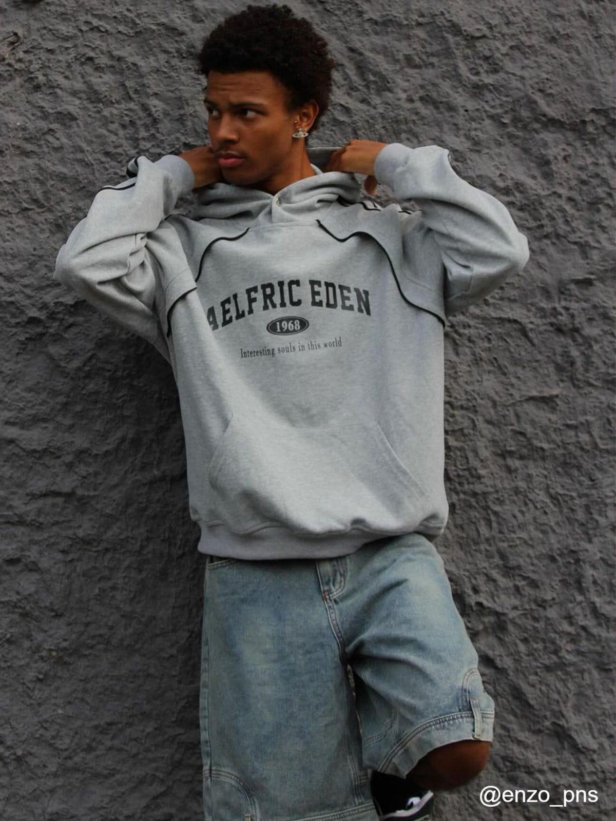 Aelfric Eden Retro Letter Print Hoodie Product Image