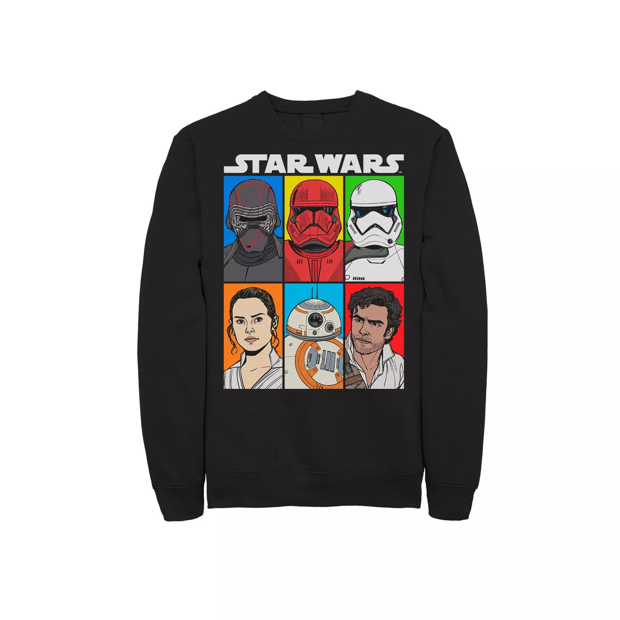 Men's Star Wars The Rise of Skywalker Character Grid Fleece Graphic Top, Size: Small, Black Product Image