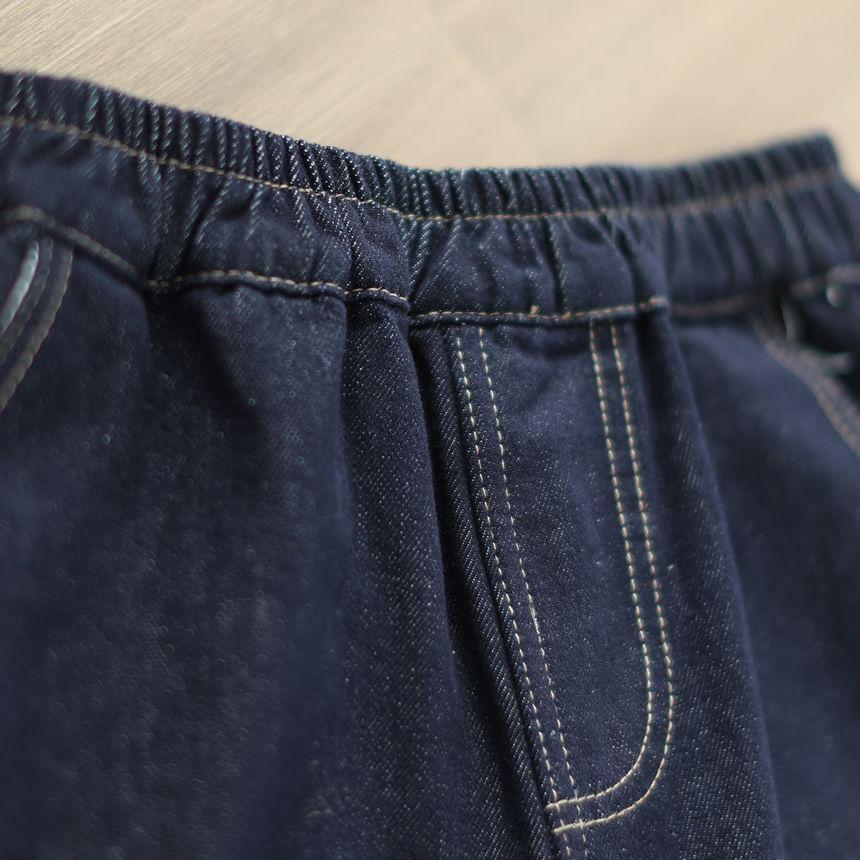 High Waist Plain Wide Leg Jeans Product Image