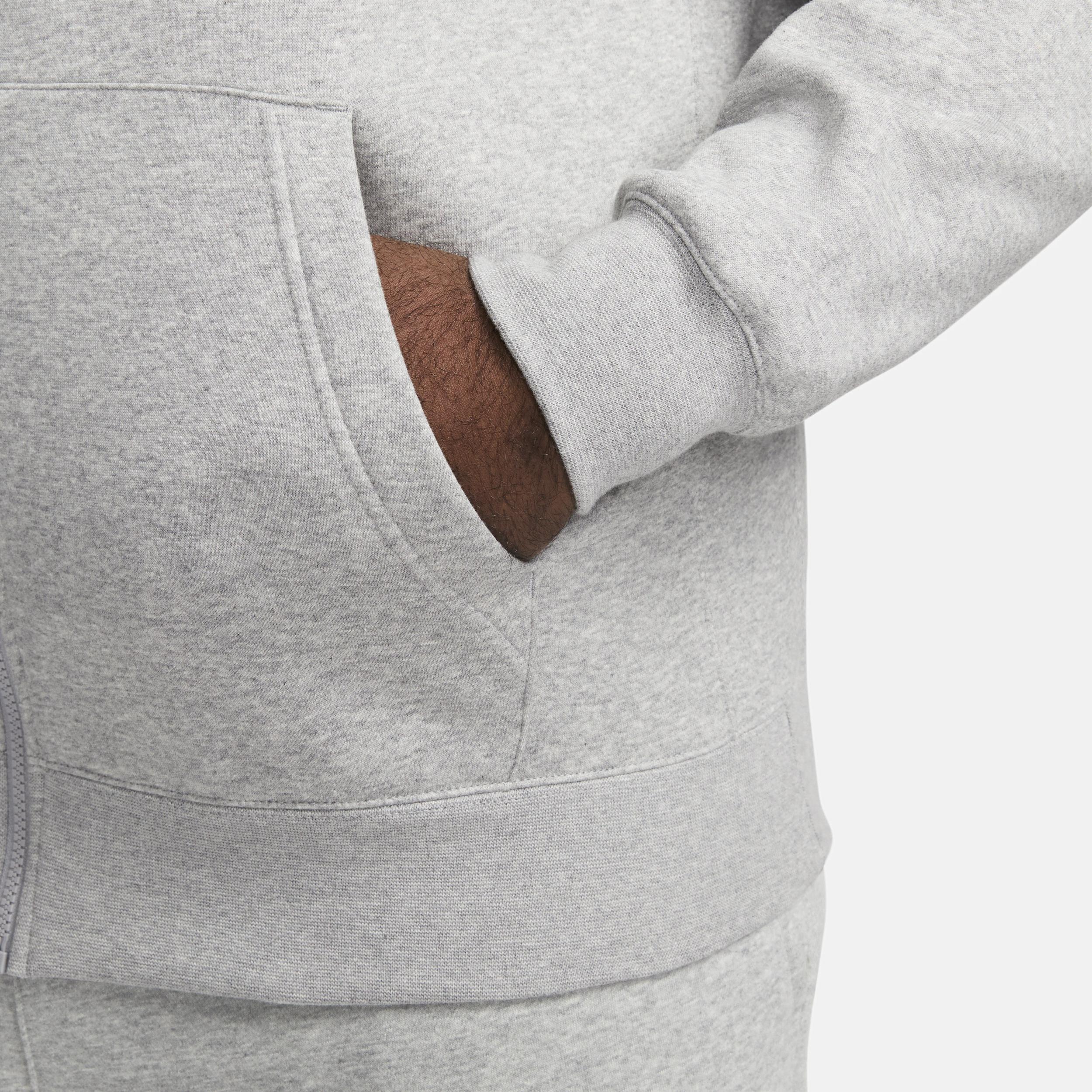 Mens Nike Sportswear Club Fleece Full-Zip Hoodie Grey Heather Product Image